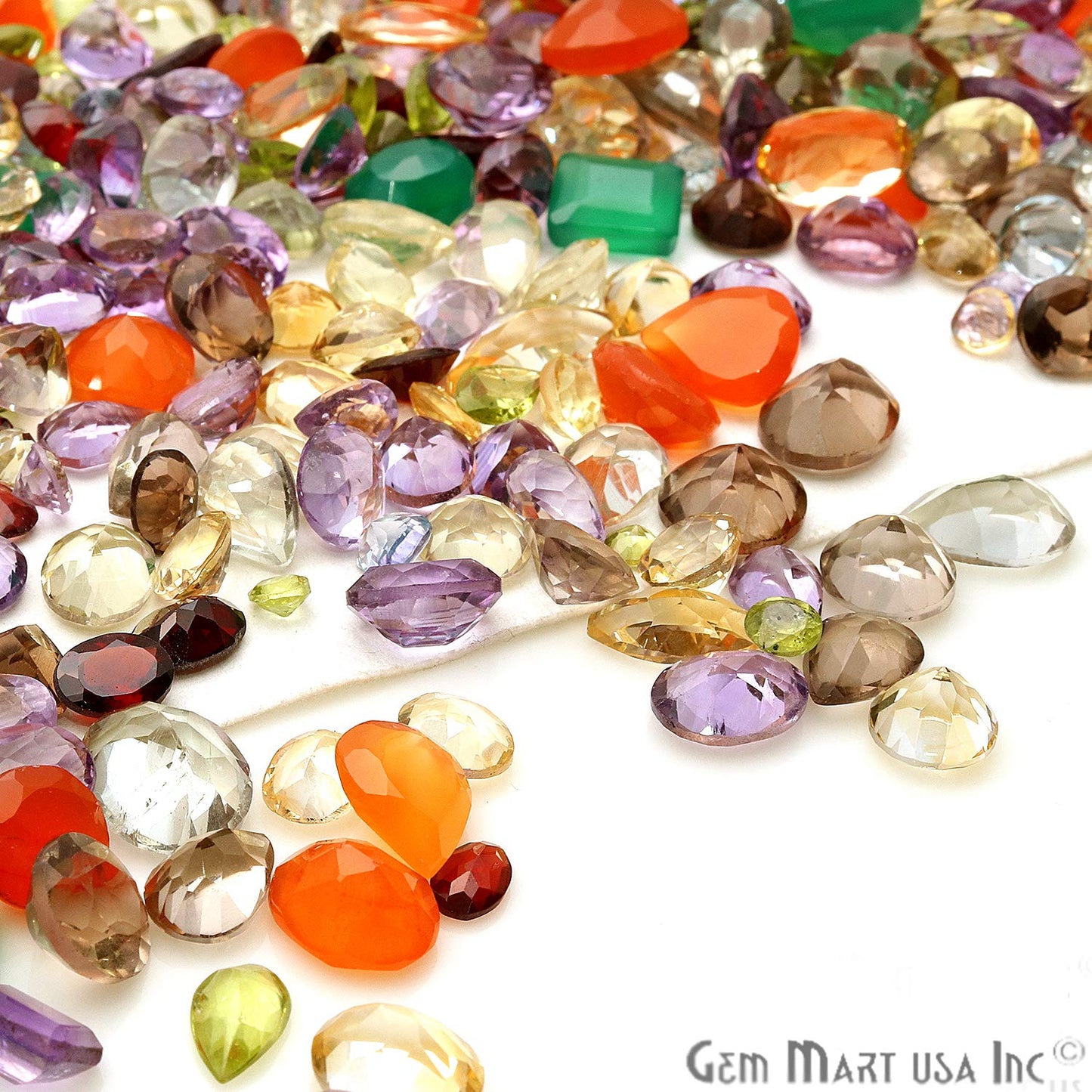 Mixed Gems Natural Loose Gemstones | 100% Natural Loose Gemstones bulk| Grade A+ (natural inclusions) |Hand Cut and Polished | Gemstone Wholesale Lot – by GM GemMartUSA (MX-60001)