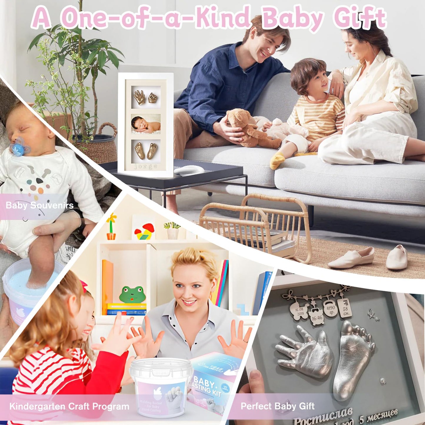 Nabance Baby Casting Kit Hand and Feet, Baby Hand Casting Kit for Babies 0-9 Months Hand & Foot Molding, DIY Hand and Footprint Keepsake, Perfect for First Birthday, New Mom Baby Christmas Gift