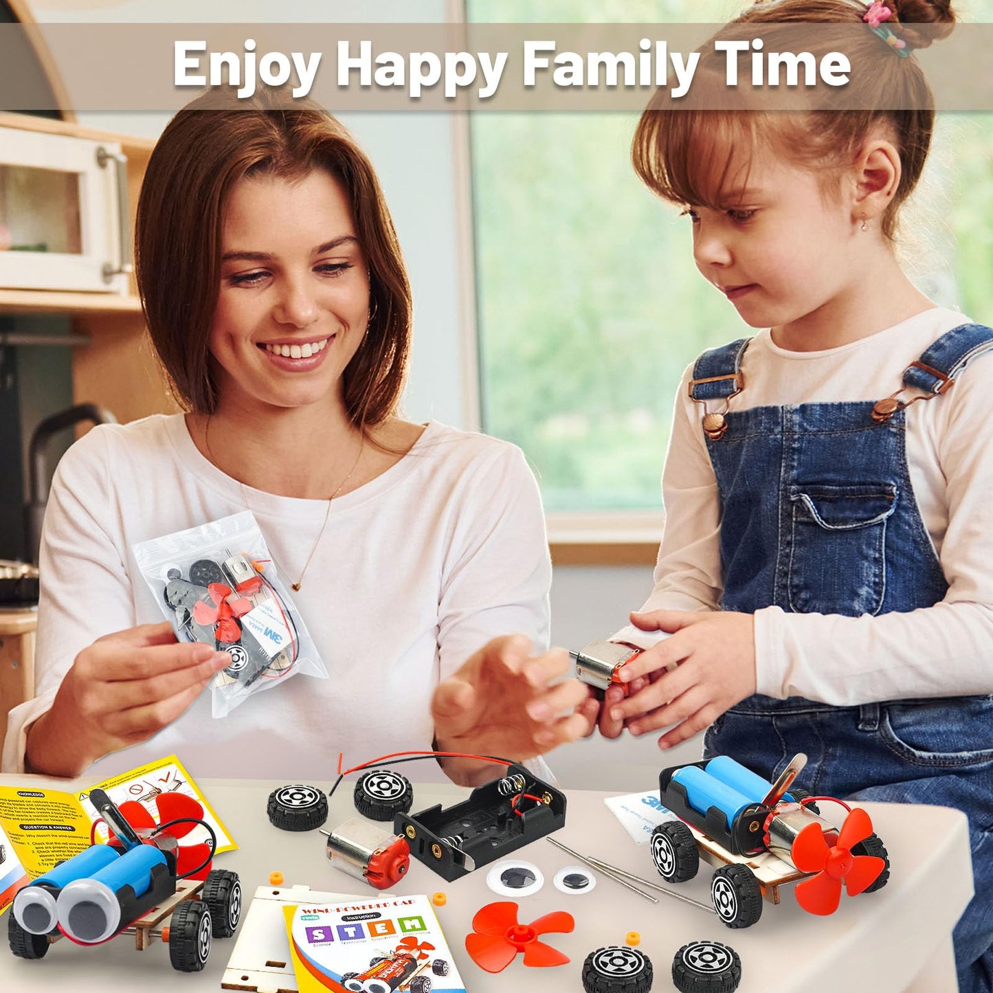 STEM Science Kits for Kids Age 8-12, 6 Set Wind-Powered Cars Science Experiments 8-10 9-12, Wood Building Crafts Kit for Boys Girls, School Classroom STEM Projects Toys Gifts for 8 9 10 12 13 Year Old