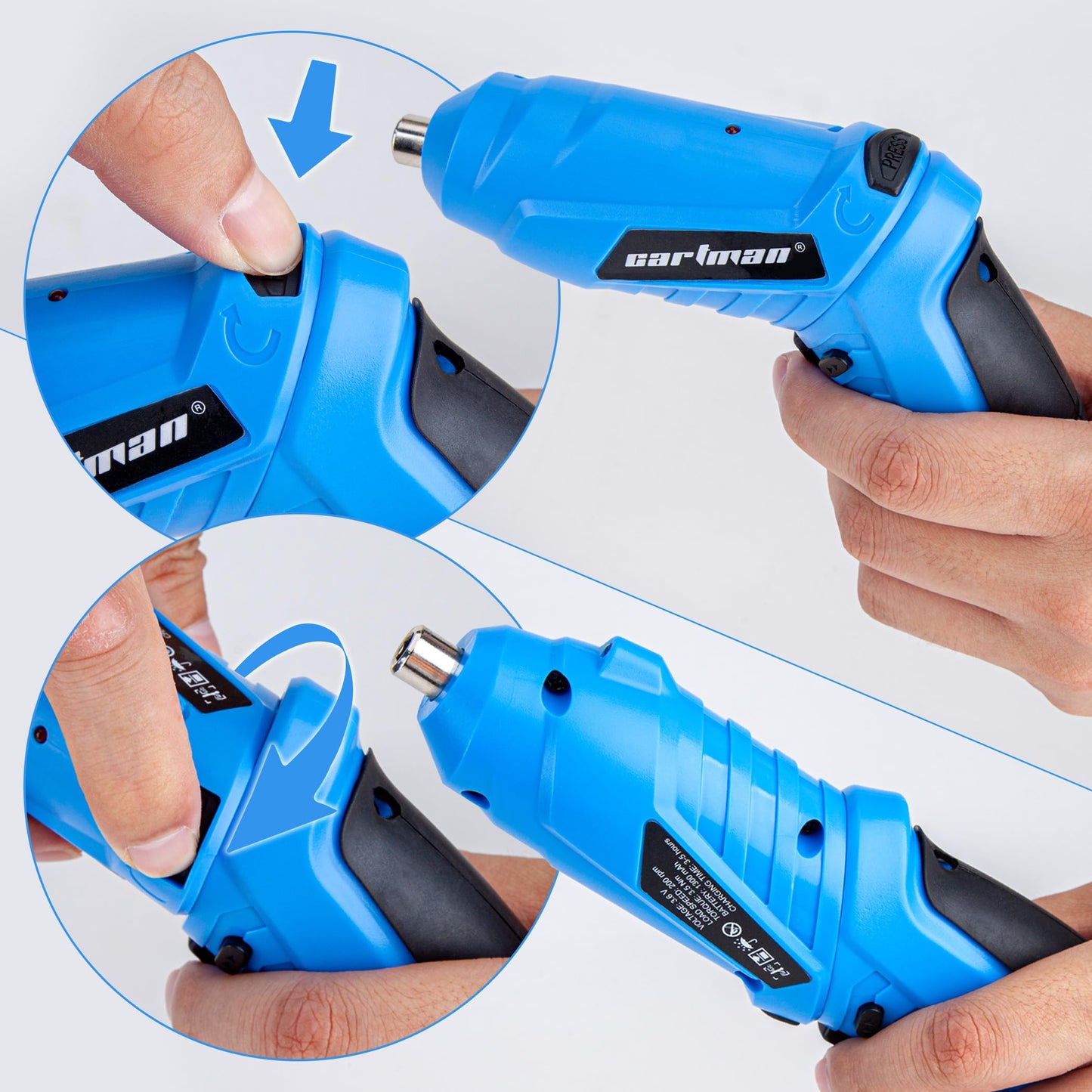 CARTMAN 149 Piece Tool Set General Household Hand Tool Kit with Cordless Screwdriver Blue
