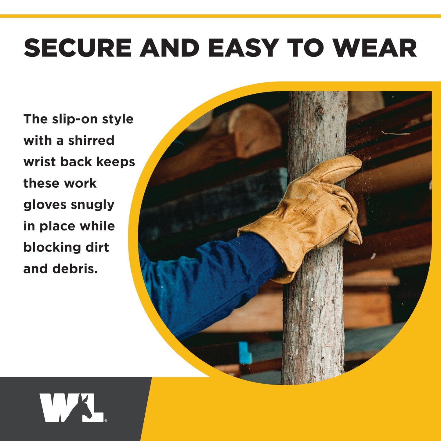 Wells Lamont Leather Work Gloves for Men – Grain Cowhide, Reinforced Palm – Ideal for Construction, Farming, Ranching – Ergonomic Fit, Keystone Thumb, Elasticized Wrist – Saddletan, Large (1129L)