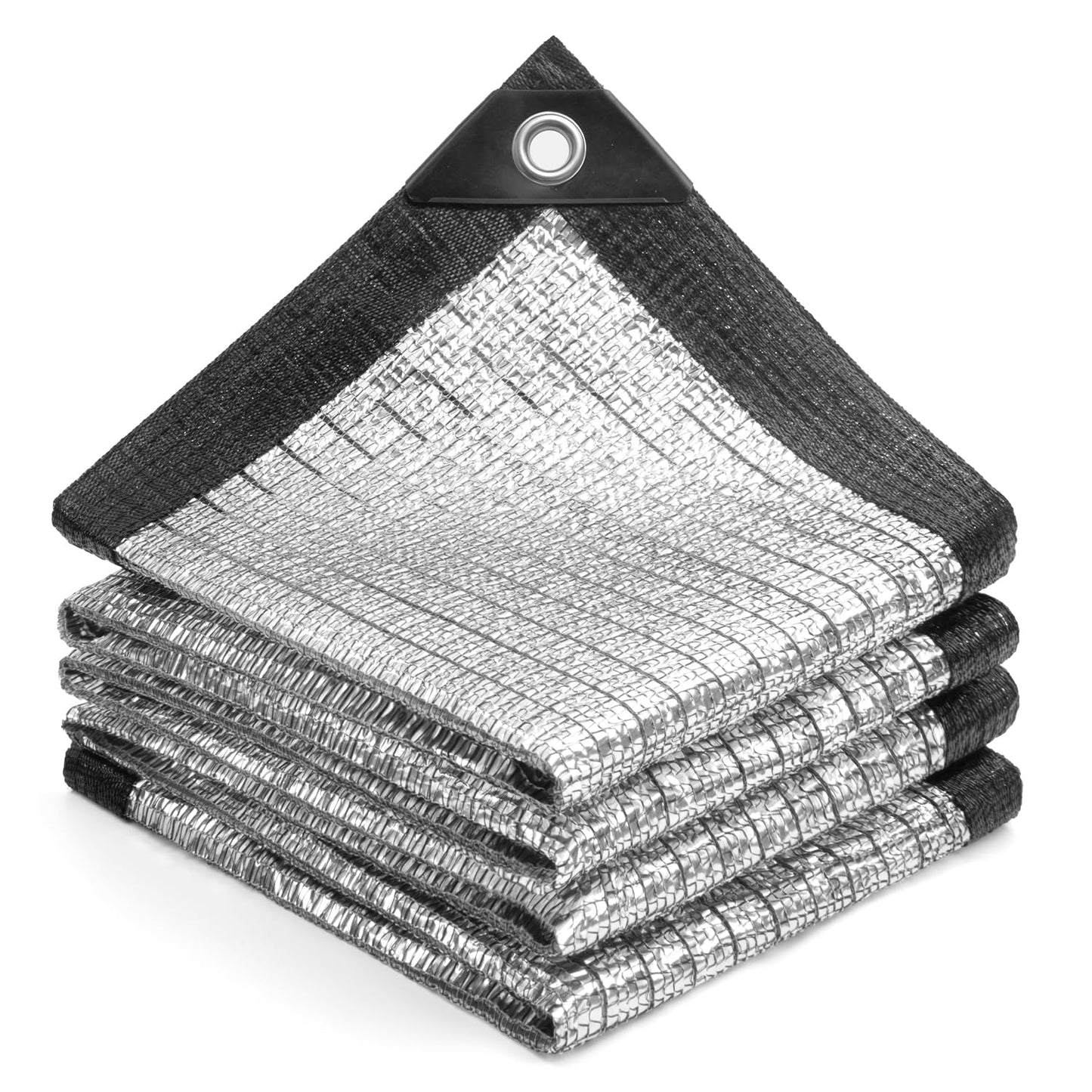 LOVE STORY 85% 20x30FT Aluminum Shade Cloth Reflective Sun Shade Cover Silver Tarp with Grommets for Car Garden Patio Kennel