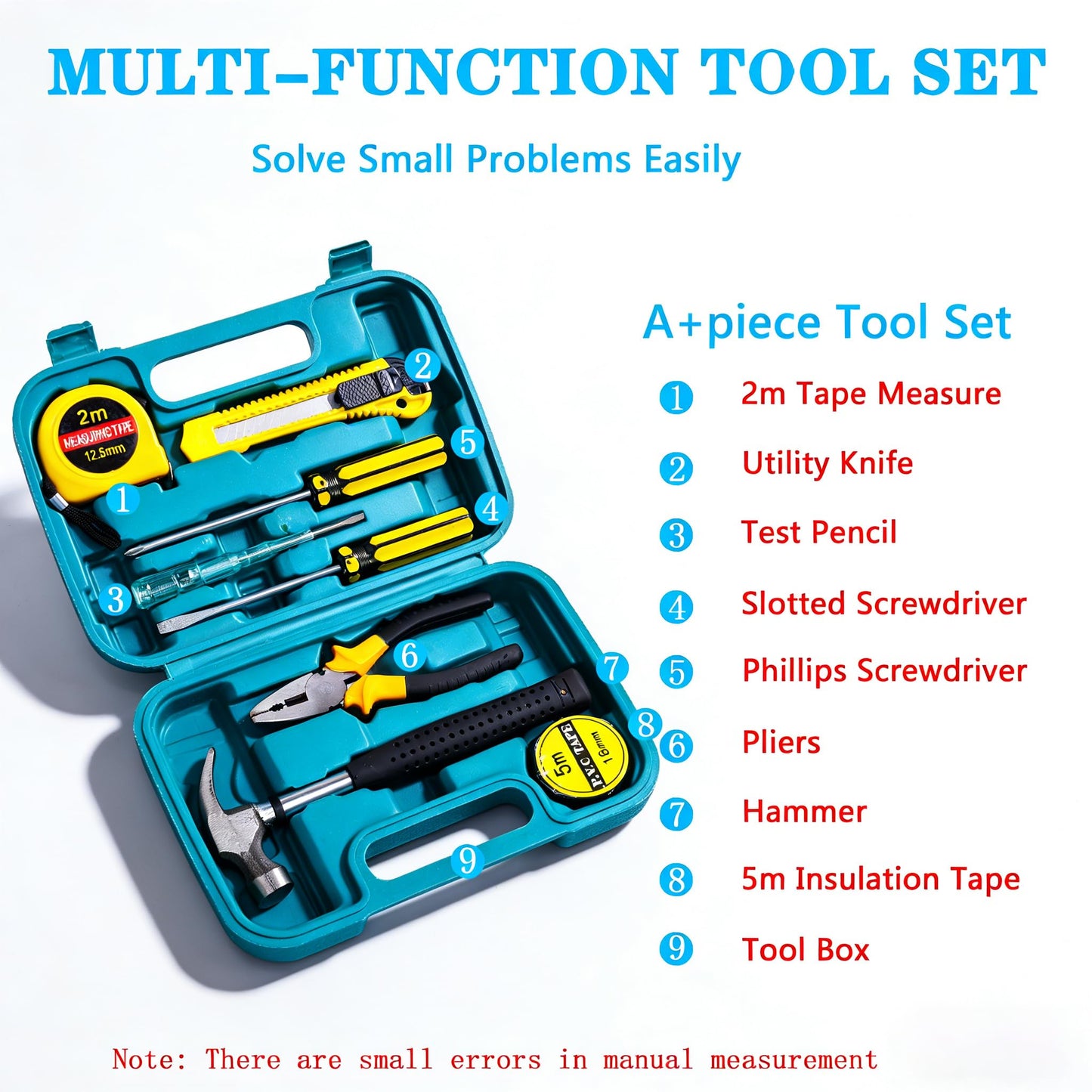 HAIPHAIK Roadside Emergency Car Kit-Emergency Car Kits for Vehicles Car Safety Kits with Jumper Cables,Tow Rope, Safety Hammer, Reflective Warning Triangle,Gifts for New Drivers