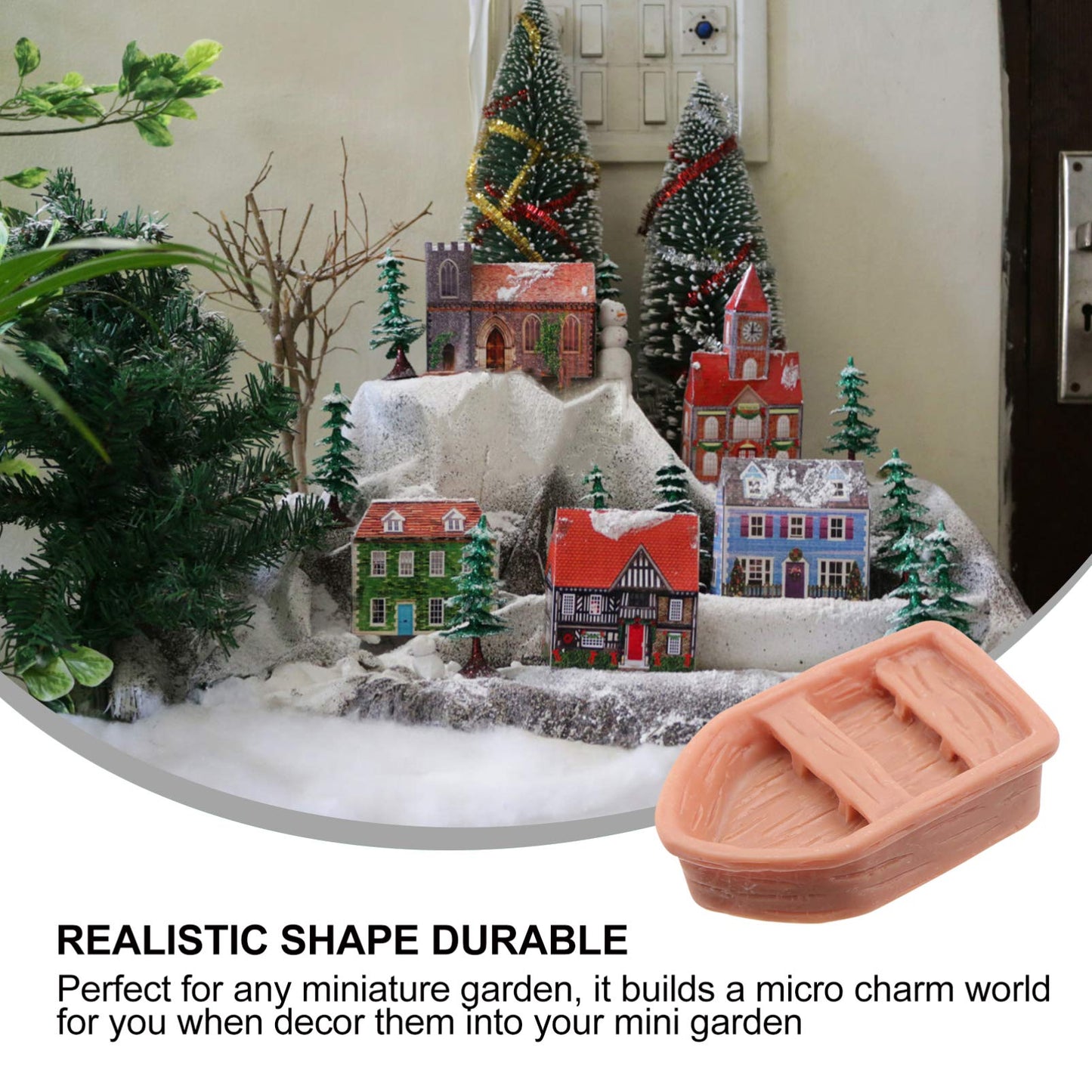 NUOBESTY 12Pcs Miniature Boat Figurines for Fairy Garden Accessories, Plastic Mini Rowboats for Dollhouse Decor, Small Toy Boats for Micro Landscape Terrarium Cake Topper DIY Craft