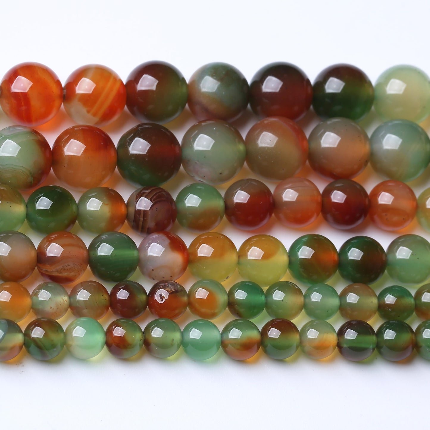 Natural Peacock Agate Stone Gemstone Round Crystal Energy Jade Beads for Jewelry Making DIY Bracelet Necklace - 1 Strand 15.5inch 35PCS 10MM