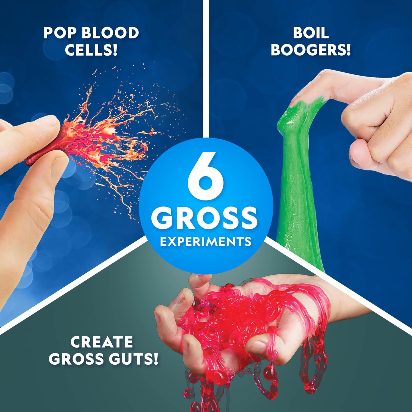 National Geographic Incredibly Gross Science Kit – 16 Disgusting Experiments with Bonus Guide, Yucky Slime Chemistry Set, Learning Toy, STEM Project for Boys and Girls, Birthday Gifts for Kids 8-12