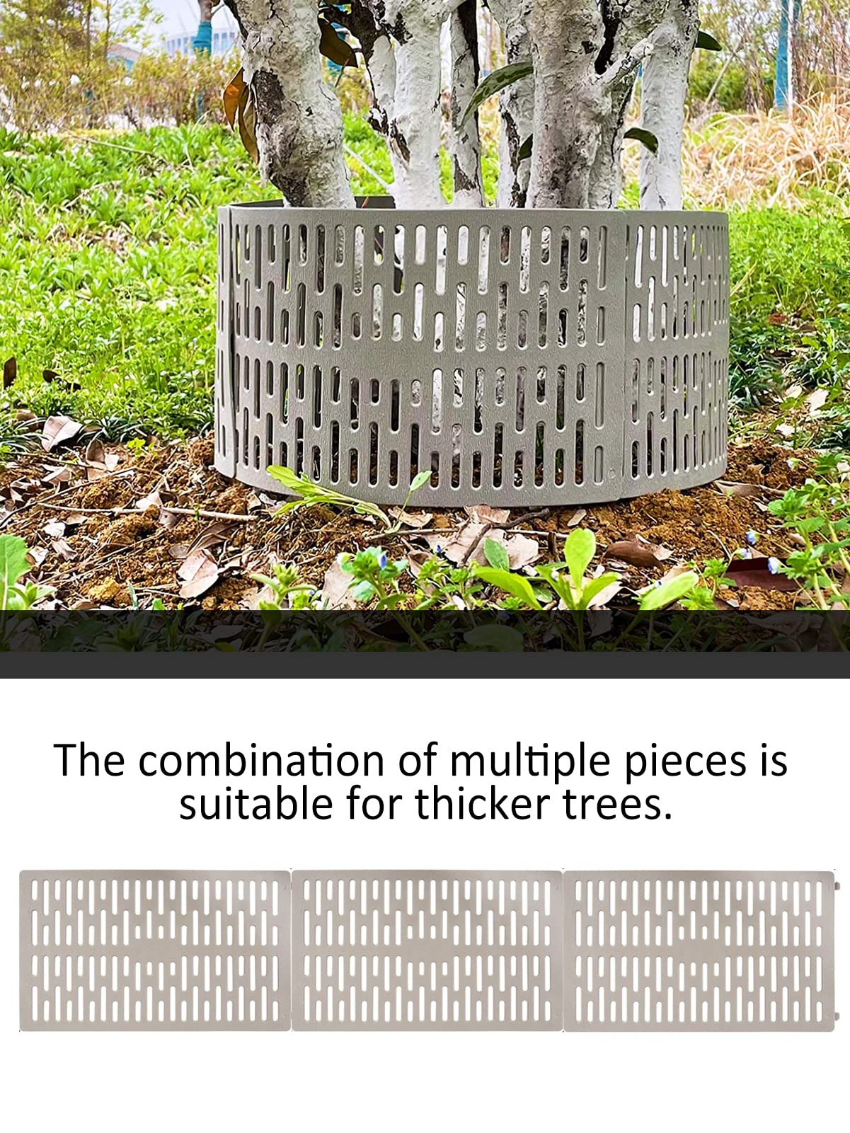 10 Pack Plastic Tree Trunk Protectors - Easy Flexible Guards With 20pcs Zip Ties, Expandable Nursery Mesh Bark Plant Protector for Preventing Damage From Trimmers, Mowers, Rodents