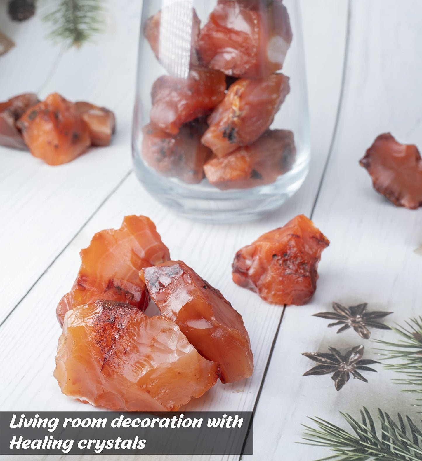Crocon® 2LB Carnelian Rough Bulk Rocks Natural Stone Spiritual Gifts Raw Gemstone Crystals and Stones Tumbling Cabbing Polishing Gem Mining Chakra Balancing Reiki Healing Home Office Décor