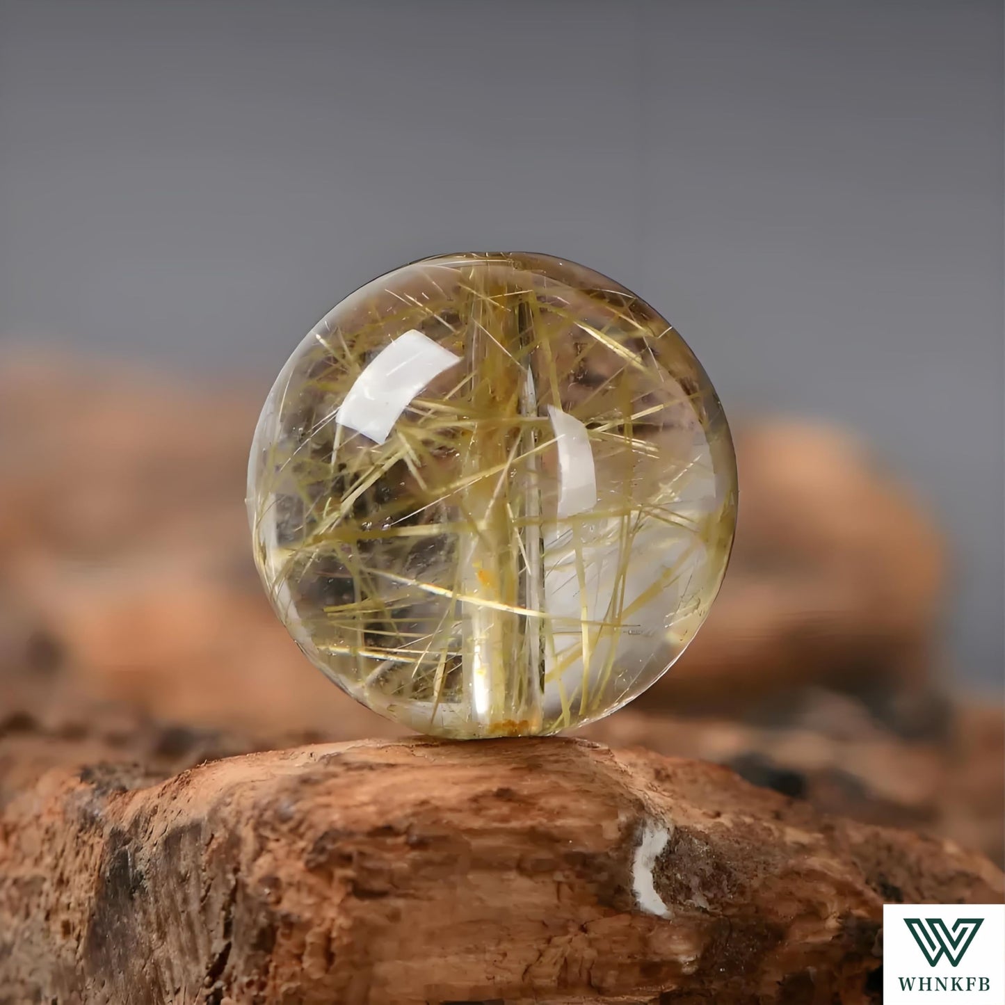 WHNKFB 6mm 100PCS Natural Golden Rutilated Quartz Round Beads, High Clarity Loose Crystal Beads for Jewelry Making Craft - 6mm 8mm 10mm Options with Free Elastic Cord