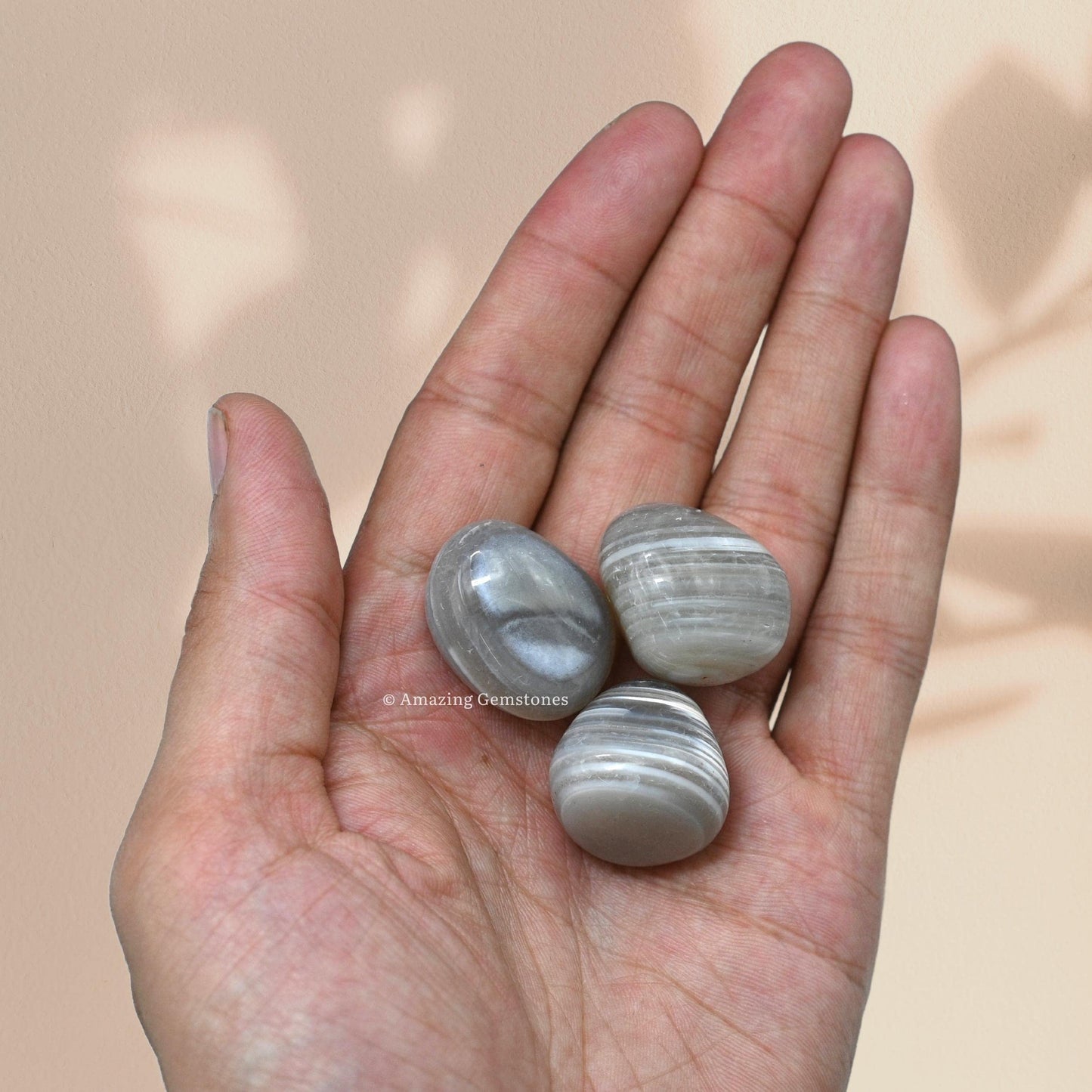 Amazing Gemstone Lace Agate Crystals & Healing Stones Tumbled - 1 oz Lace Agate Stone, Natural Healing Stones for Energy Balance, Stress Relief - Premium Polished Gems Rocks for Meditation & Wellness