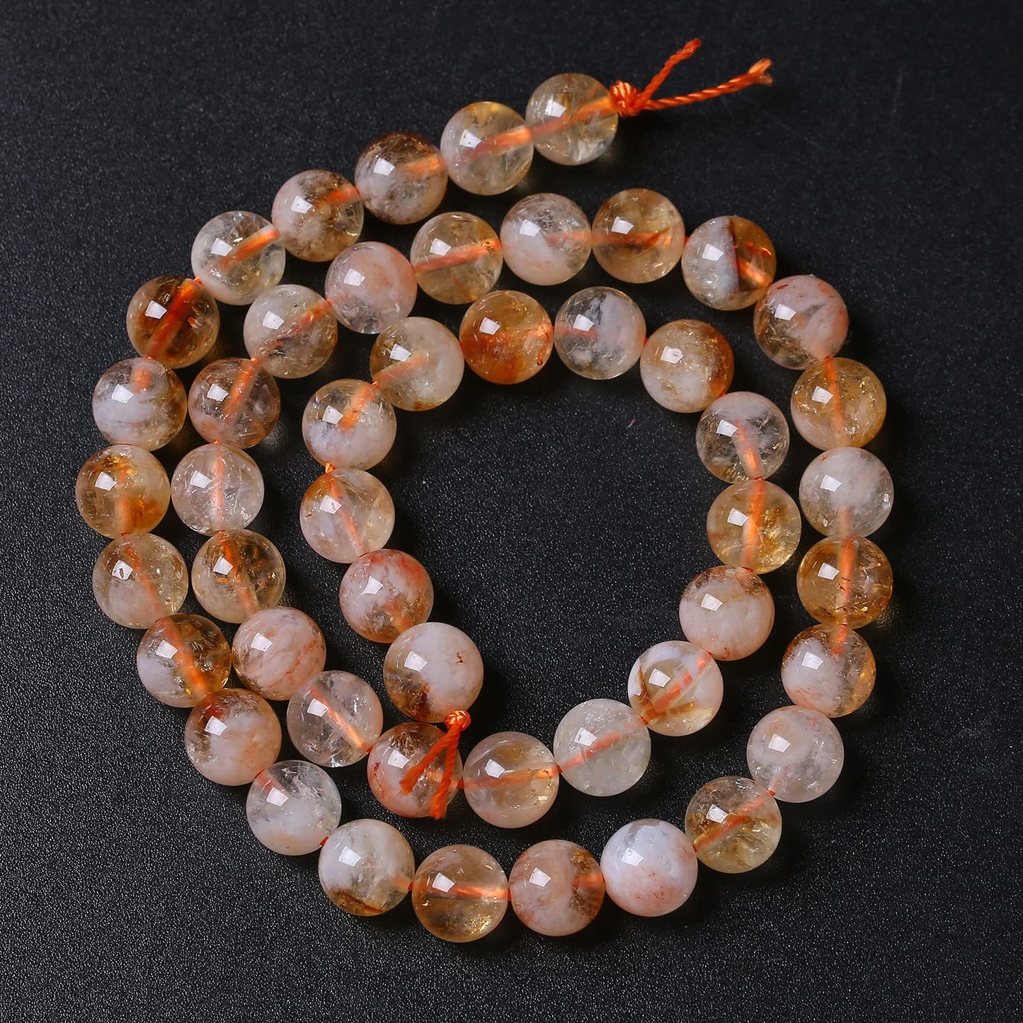 6MM 60PCS Natural Stone Citrine A Grade Quartz Crystal Loose Beads for Jewelry Making DIY Bracelet Necklace 1 Strand 15’’