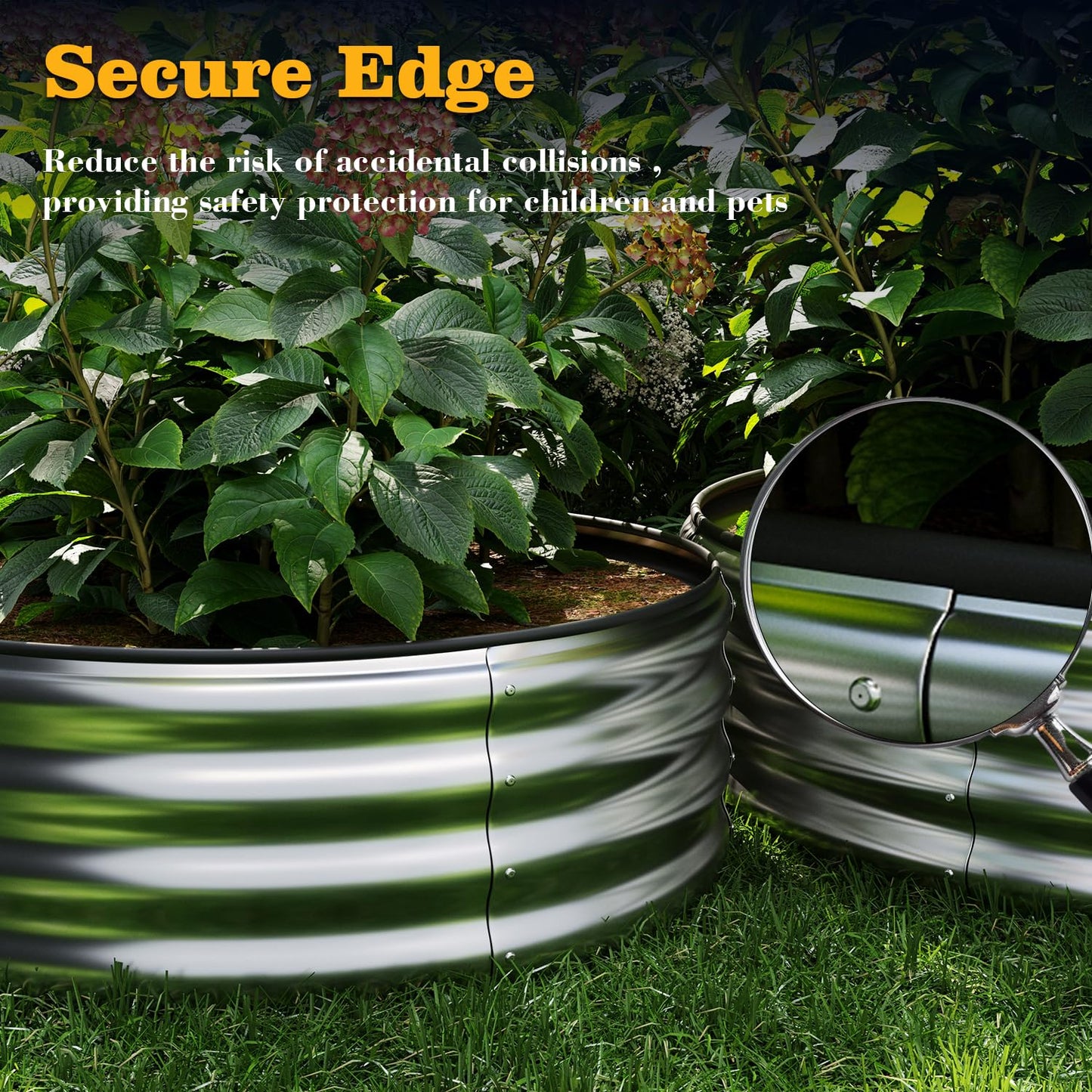 ZFHgarden Fire Ring Pit Round Galvanized Fire Ring for Outside Fire Pit Garden Bed Kit，Height 12 Inch, 2x2x1ft Round Galvanized Steel Fire Pit