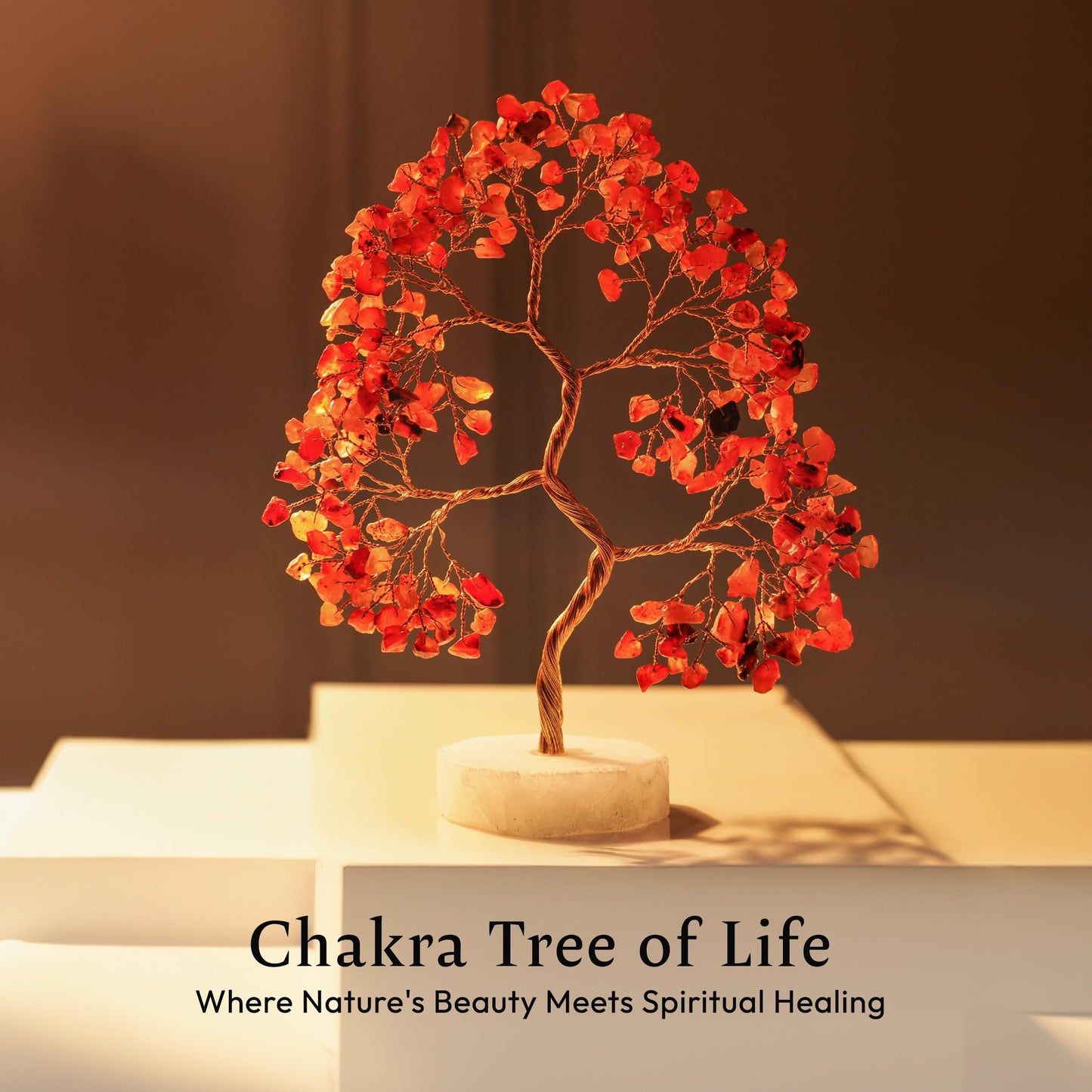 Carnelian Gemstone Tree, Crystals and Healing Stones, Crystal Tree for Positive Energy, Tree of Life, Clever Birthday Gifts, Chakra Tree - Luck, Tree of Life Decor, Thoughtful Gifts for Women