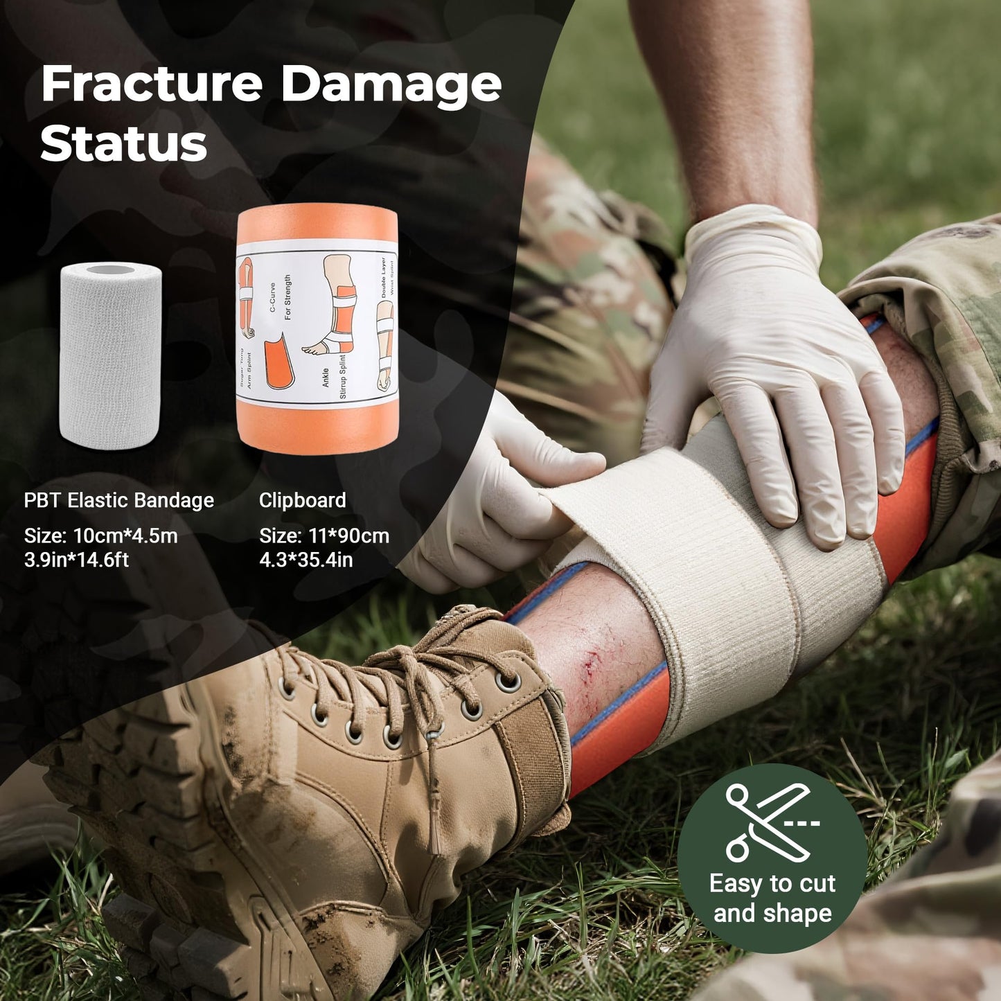 77 PCS Survival First Aid Kit with Molle Bag, 6-Inch Israeli Bandage, Tactical First Aid Kit for Car, Camping, Hiking and Travel