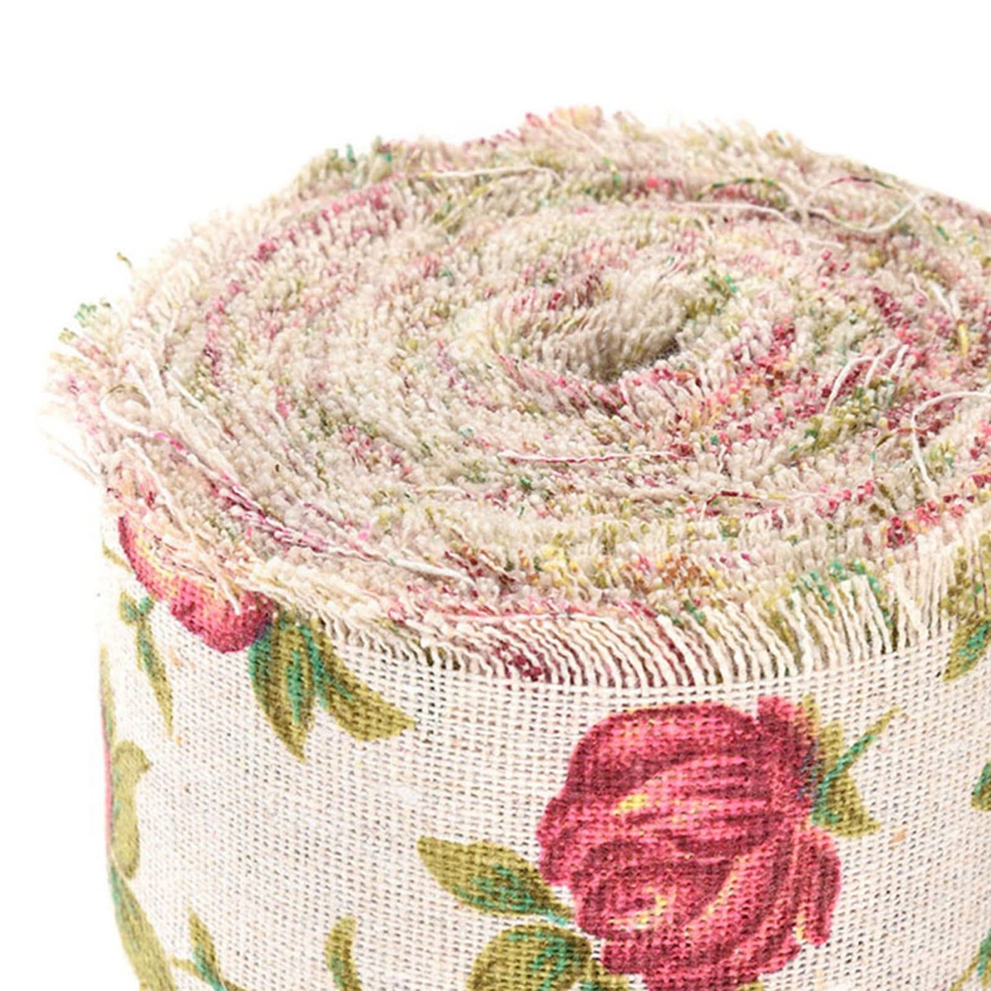 Burlap Ribbon, 32.8ft Long x 2.0in Wide Rose Printed Burlap Ribbon Hessian Jute Strap for Wedding Decorations, Handmade Crafts, Home Accessories, Party Supplies