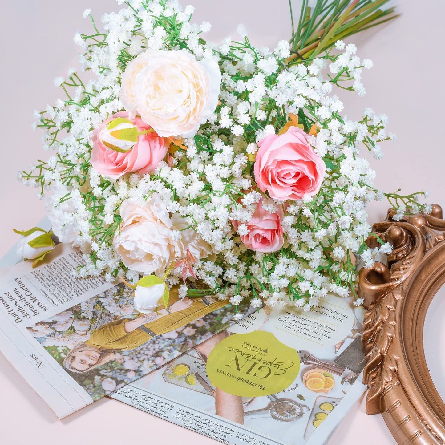 LYLYFAN Babys Breath Artificial Flowers,12 Pcs Gypsophila Faux Flowers for Wedding Party Home Garden Decoration