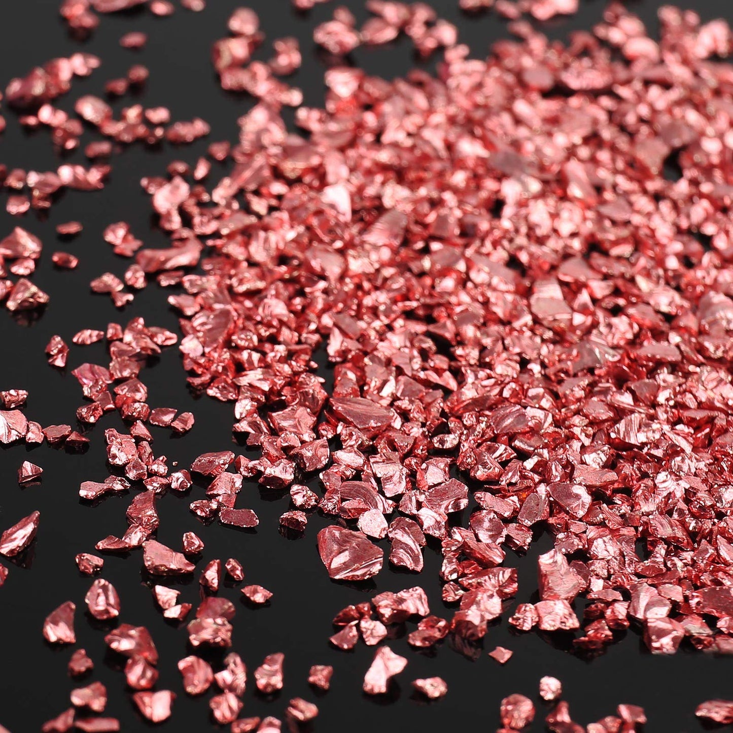 Irregular Crushed Glass Chips Sprinkles, 100g Metallic Chunky Glitter Stones for Nail Art, Resin Mold Filler, DIY Crafts, Vase Filler, Jewelry Making (Red Copper)