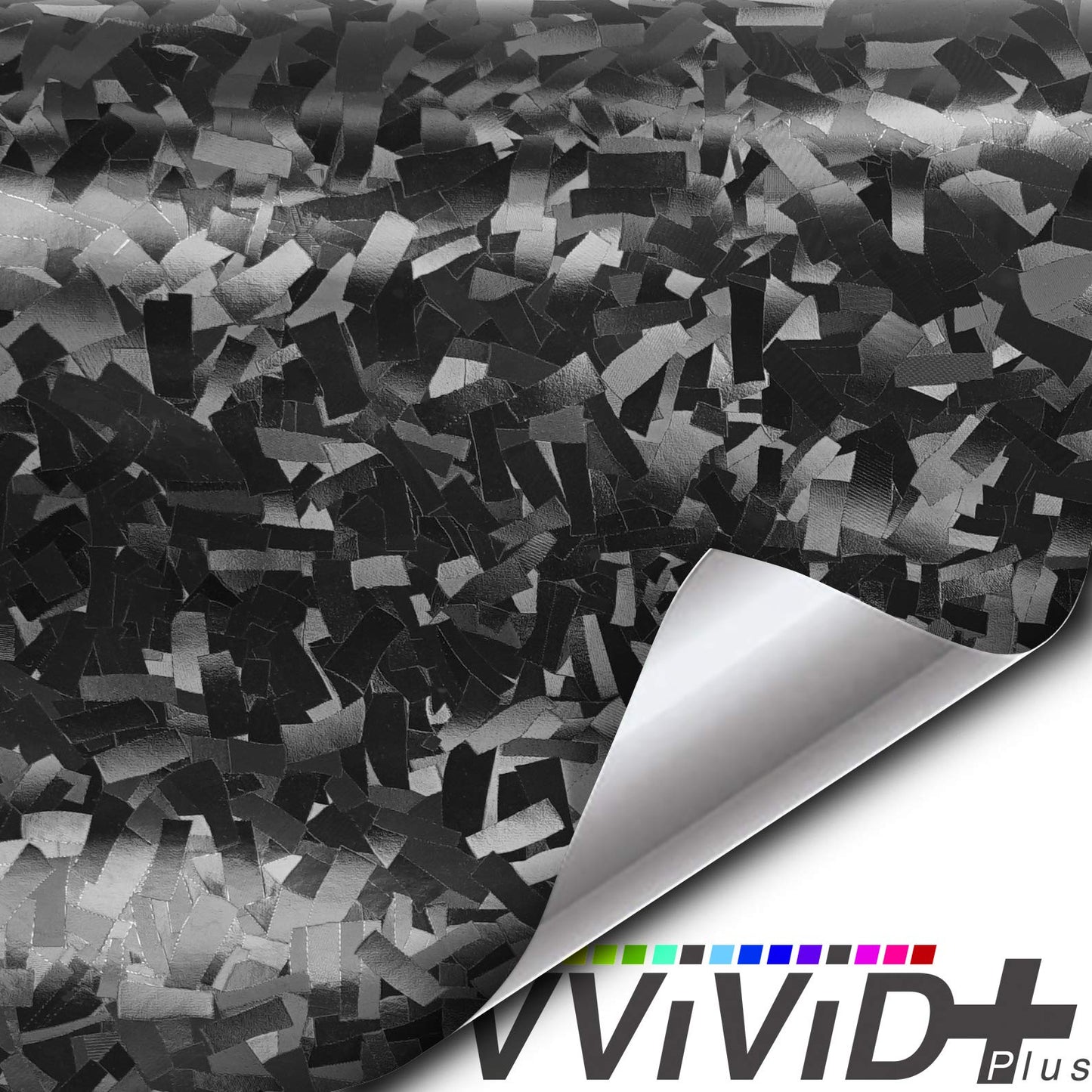 VViViD+ Forged Composite Carbon Patternless Car Vinyl Wrap Roll (50ft x 5ft, Black)