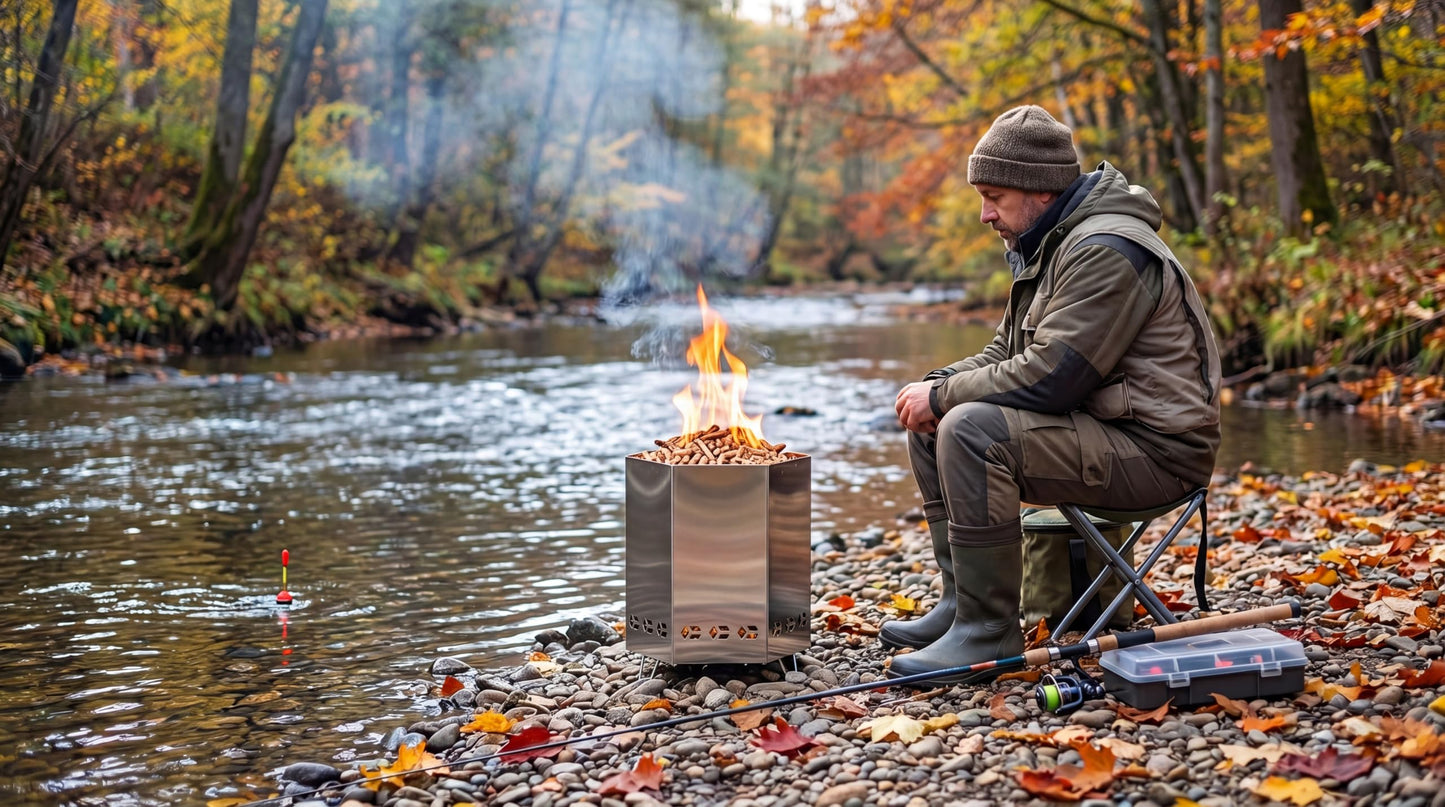 Tabletop Fire Pit, 8.0 x 5.5 in Smokeless Fire Pit with Stand,Small Portable Burning Table Top Firepit Fueled by Wood & Pellet,Low Smoke Camping Stove for Outdoor Patio & Indoor with Carry Bag