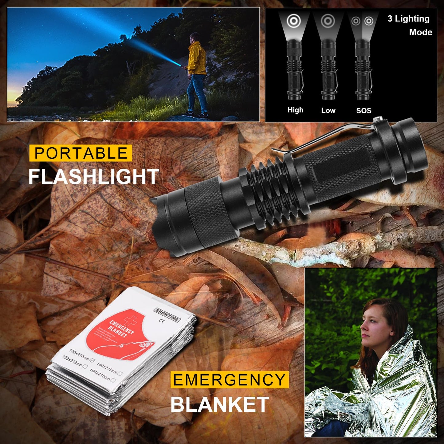 Gifts for Men Christmas 14-in-1 Survival Kit - Premium Outdoor Survival Gear Set with Tactical Tools/Fishing Essentials, Perfect for Dad, Husband, Him, Teen Boys, Camping, Hiking