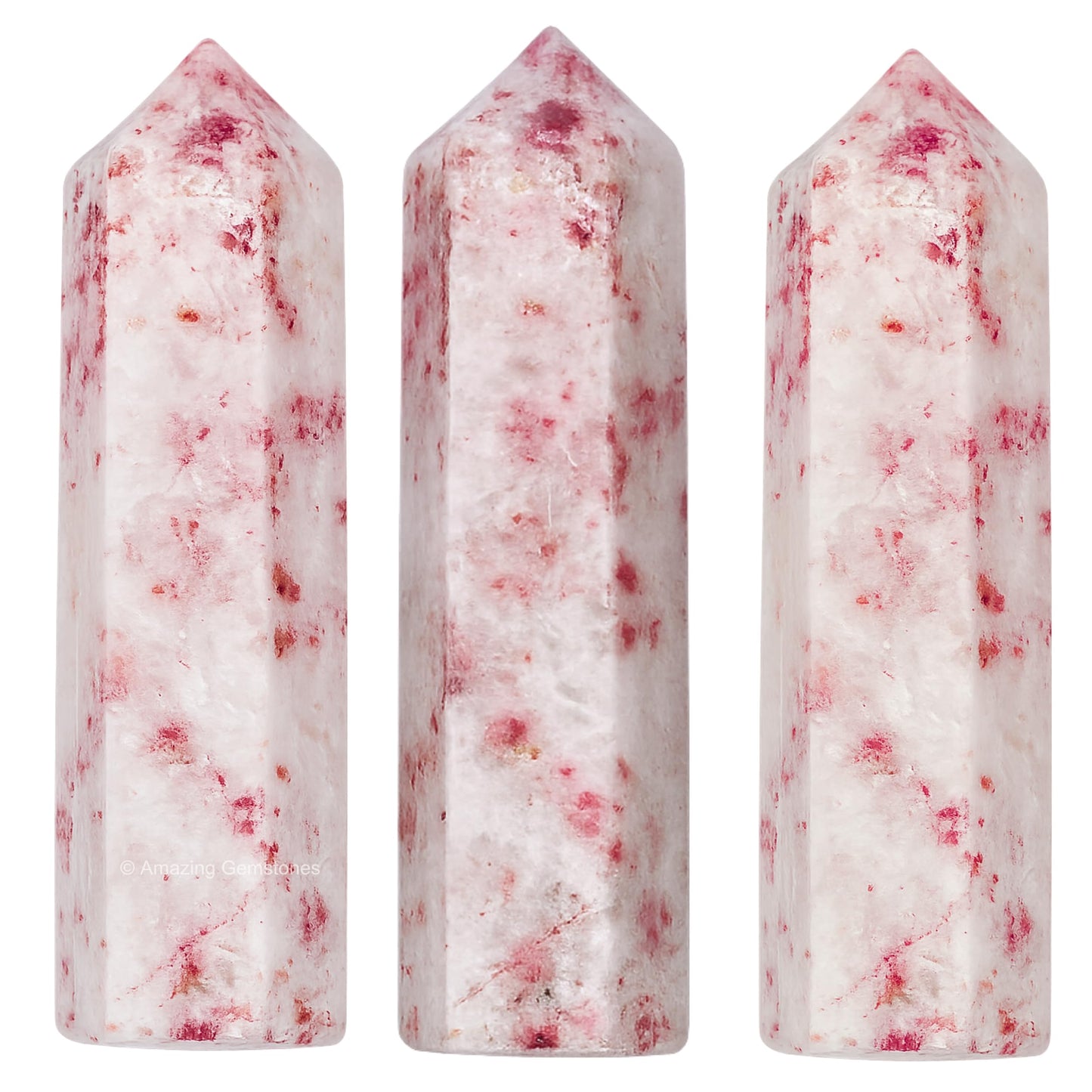 Amazing Gemstone Cinnabarite Crystal Points Bulk Healing Crystals - Pack of 3 Single Terminated Healing Wand Point Bulk Crystals for Crafts, Crystal Grid, DIY Work - Premium Crystals - Beginners Gift