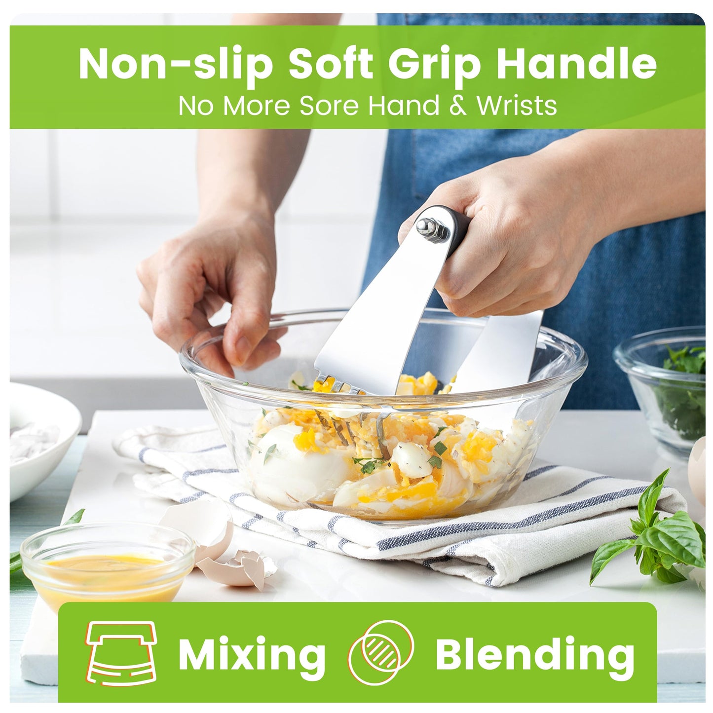 Spring Chef Dough Blender & Pastry Cutter Tool, Stainless Steel Pastry Blender & Bench Scraper for Pizza, Nut, Pie - Multipurpose Dough Cutter & Scraper Tool for Baking with Soft Grip Handles - Black