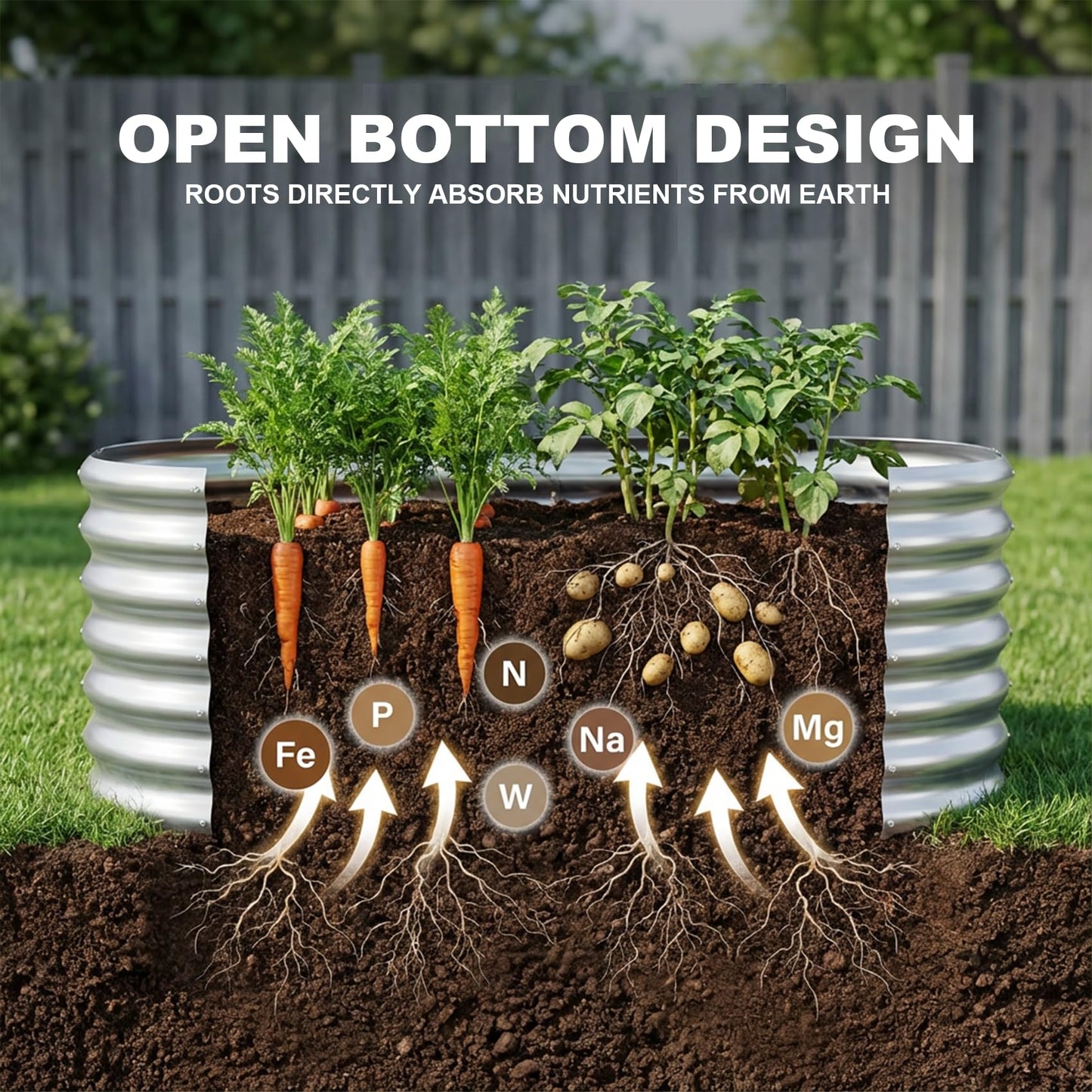 AHEONLAR 3 Pack 4×2×1.5ft Galvanized Raised Garden Bed Outdoor, Sturdy Planter Boxes for Vegetables, Fruits, Flowers and Plants, Easy Assembly, Silver