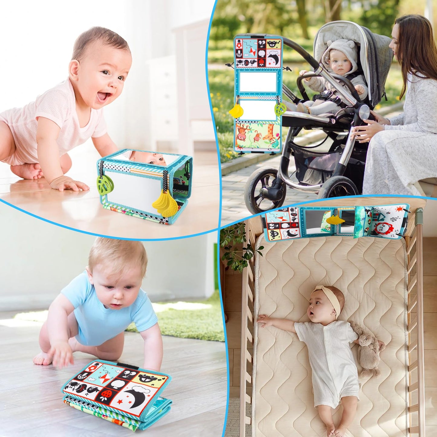 victob Baby Toys 0-6 Months - Tummy Time Baby Mirror Infant Toys - High Contrast Baby Toy for Newborn - Montessori Sensory Toy 0 2 3 4 5 6-12 Months Boy Girl Shower Gifts