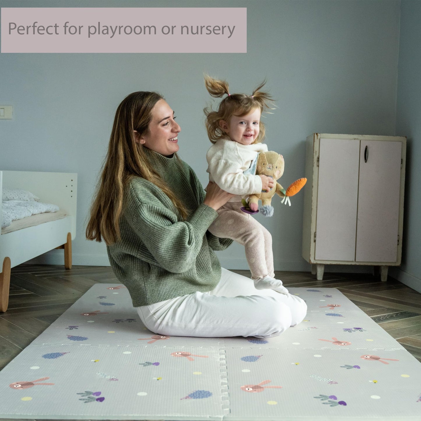 Taf Toys Baby Play Mat - Play Pen Tummy Time Mat & Crawling Mat Foam Play Mat for Baby with Interlocking Floor Tiles 72x48 Inches Puzzle - Baby Floor Mat Infants & Toddlers (X-Large)