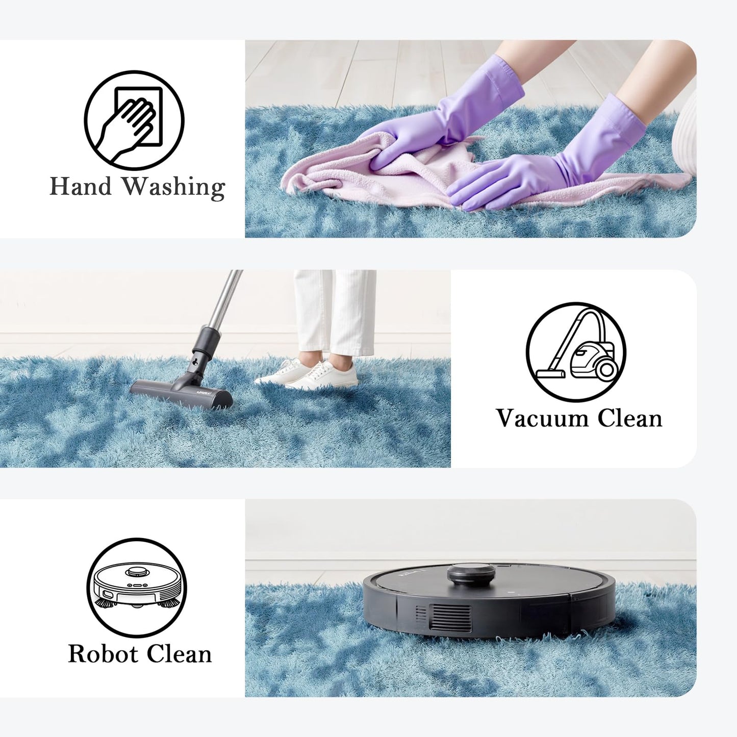 3x5 Rug, Bedside Preppy Dorm Area Rug, College Essentials Small Carpets for Bedroom, Anti Slip Fluffy Gray Living Room Rugs Home Decor(3 x 5, Dark Blue Tie-Dyed)