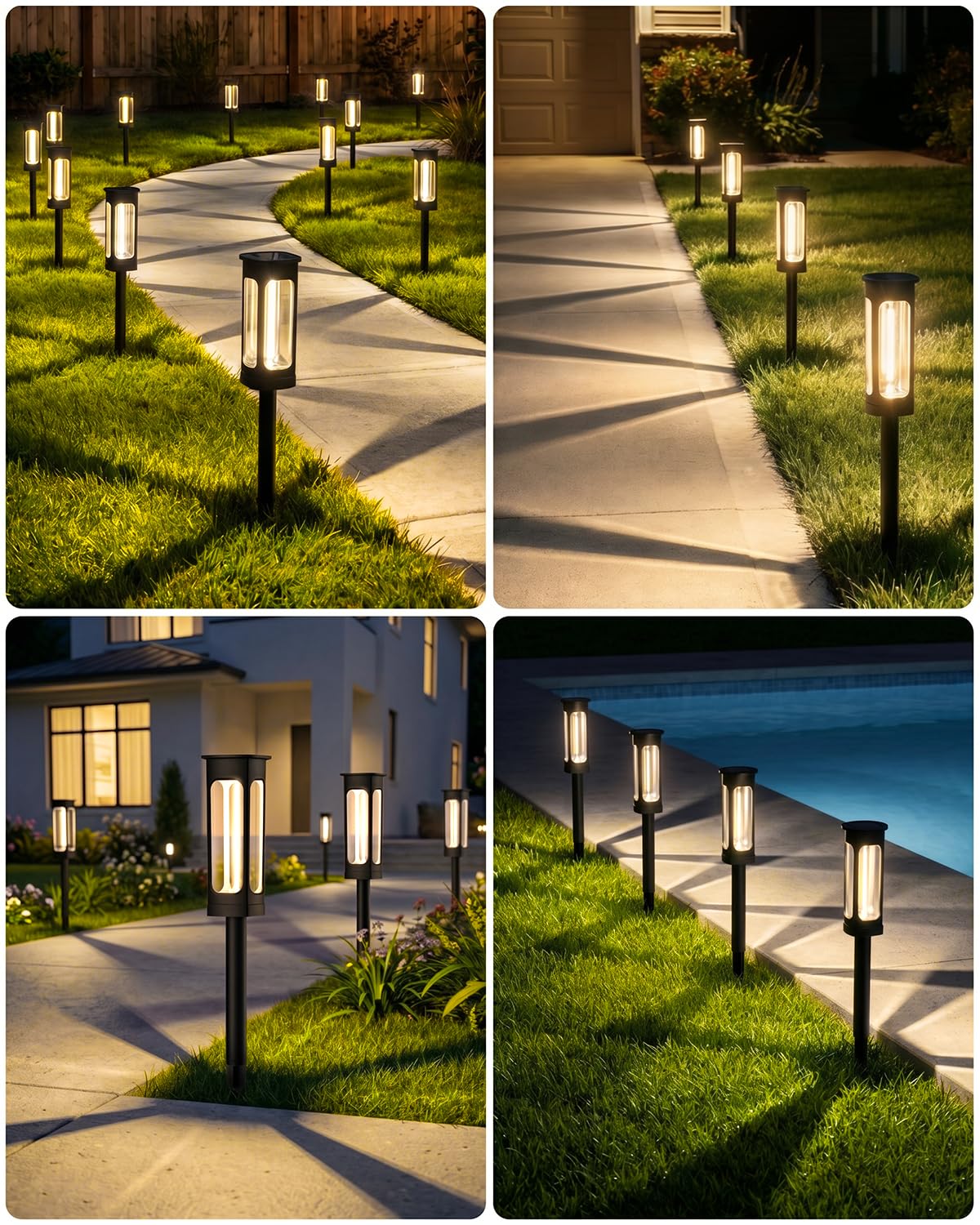 Gahomlumy 2026 Solar Lights Outdoor，6Pack Solar Pathway Lights Auto On/Off Waterproof Garden Landscape Lighting for Path, Yard, Walkway, Driveway Decor (Warm White)