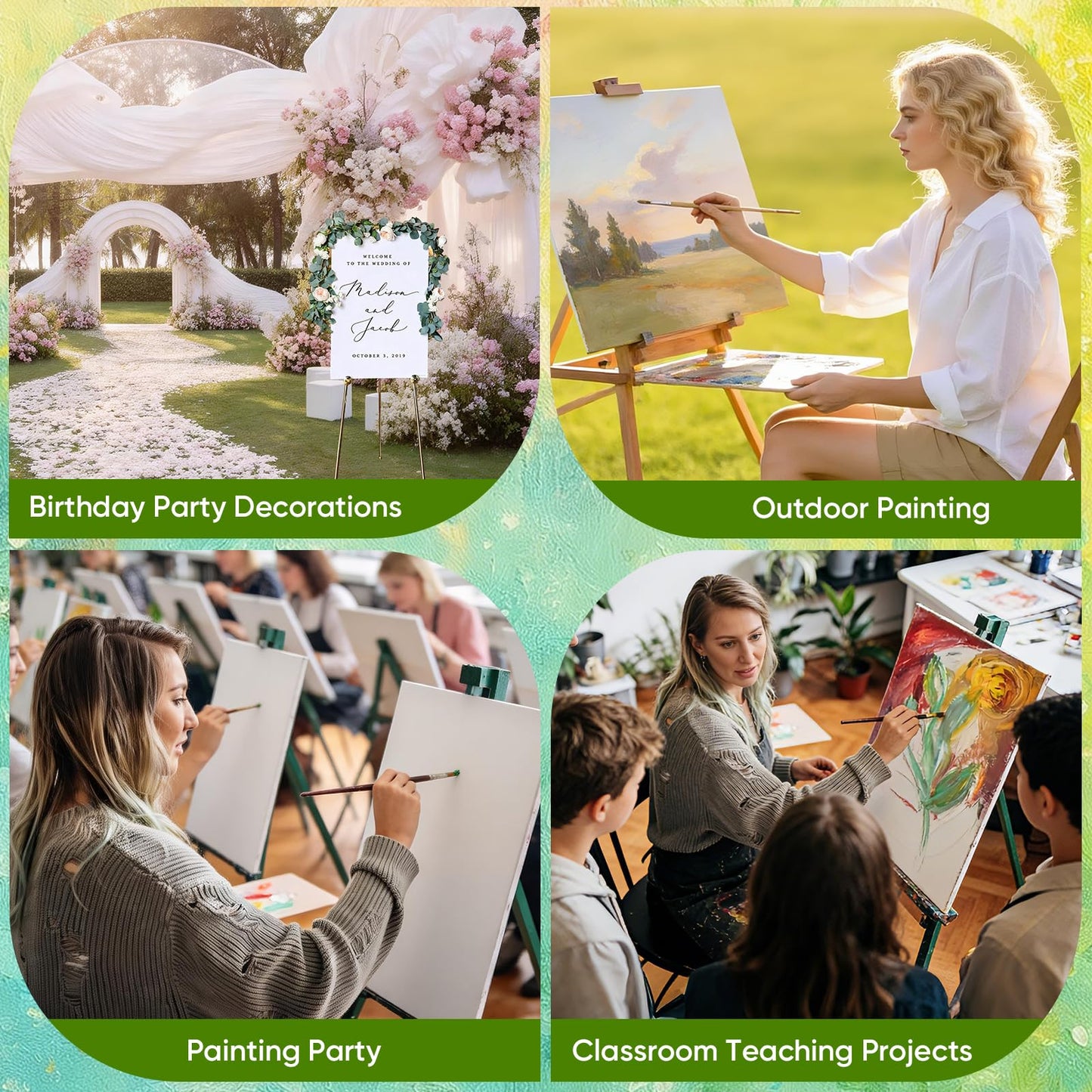 ESRICH Canvas Boards for Painting 12x16 Inch, 2 Pack Canvas for Painting Cotton Primed Acid Free Large Blank Canvas Panels for Oil Paint, Watercolor, Acrylic Paint, Gouache and Tempera.