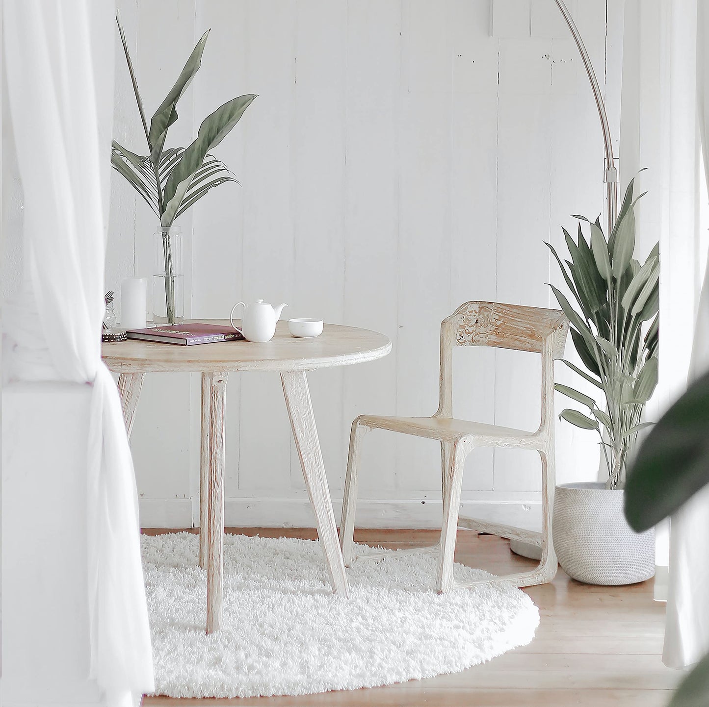 Olly & Rose Barcelona Barcelona Ceramic Plant Pot Large 25cm - White Flower Pots - Indoor & Outdoor Planters - Matt White