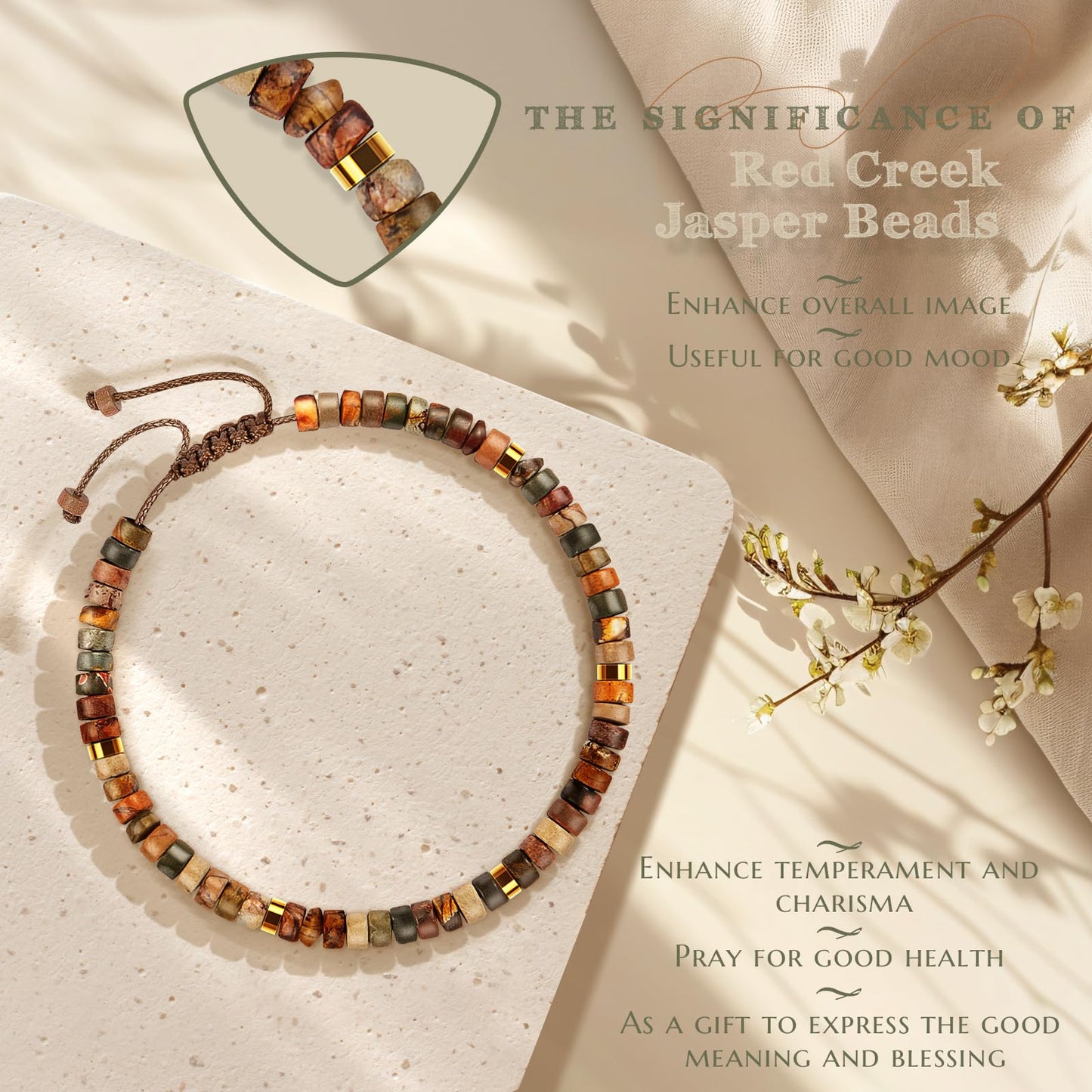 Gifts for Women Healing Natural Stone Bracelets with Positive Affirmations - Inspirational Gifts Jasper Bracelet - Get Well Soon Gifts for Mom Aunt Grandma Daughter in Law Best Friends, Birthday Christmas Valentine's Day Graduation Jewelry Gifts for Her