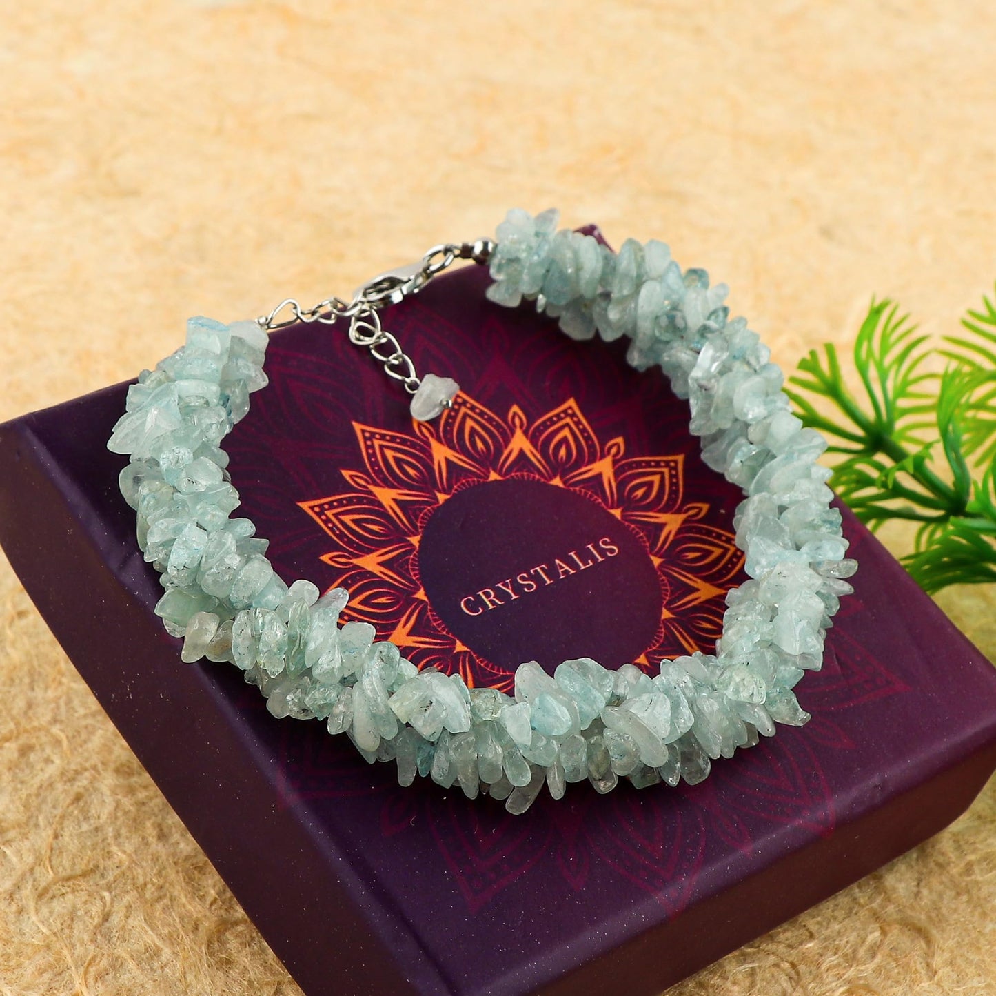 CRYSTALIS Natural Aquamarine Beads Braided Rope Bracelet, Chips Nuggets Beaded Gemstones, Chakra Healing Stones, Gift Giving Womens Jewelry, 925 Sterling Silver Bracelet 8 inch