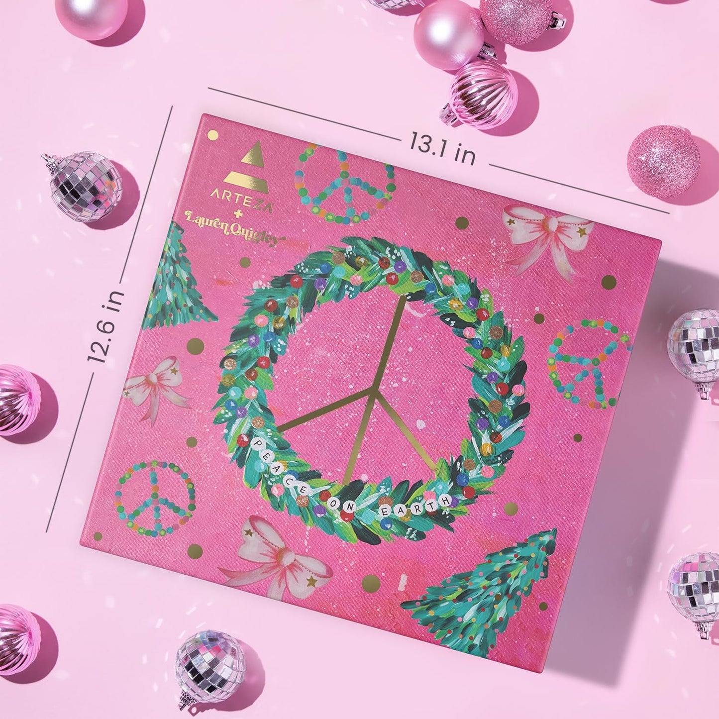 ARTEZA Craft Advent Calendar, 24-Day DIY Art Kit with Supplies & Projects, Curated by Lauren Quigley, Holiday Gift for Adults, Crafters & Artists