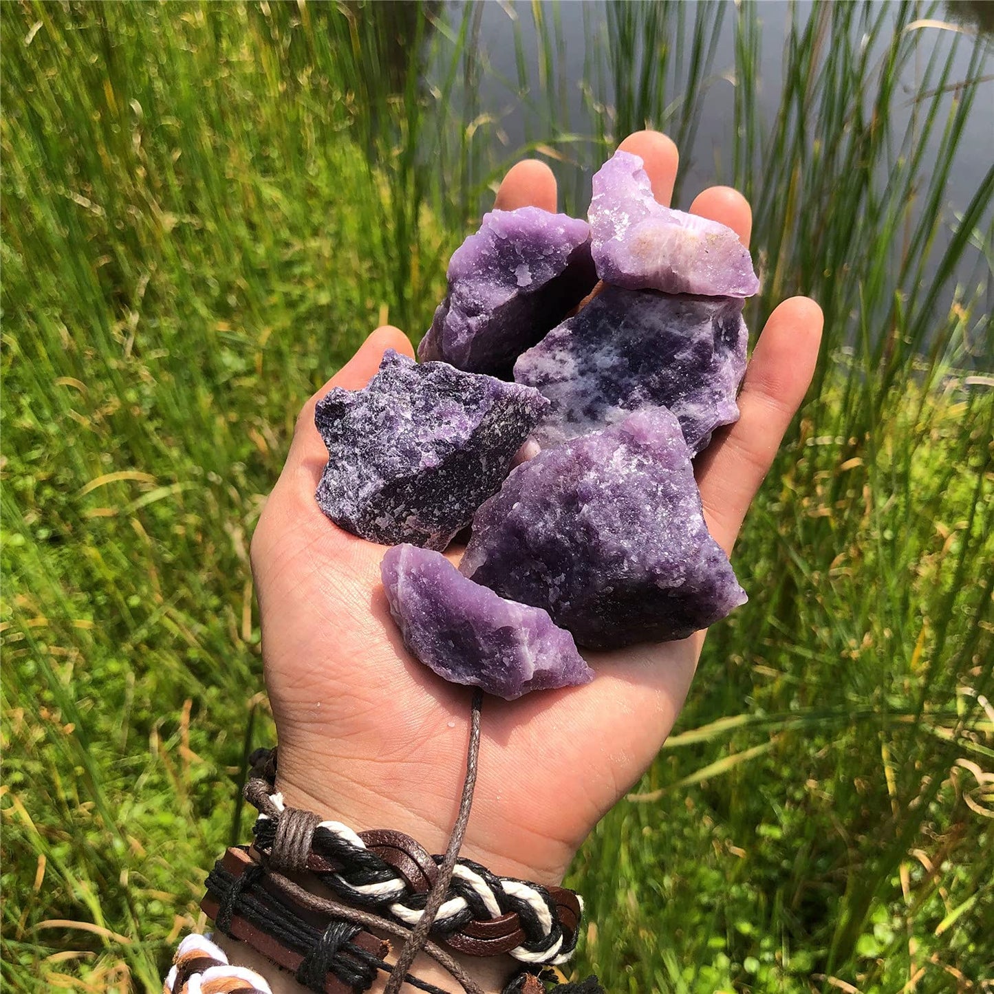 Zenkeeper 1 Lb Large Rough Purple Mica Stone Raw Lepidolite Crystal Stone Natural Purple Crystal Stone Mineral Specimen Gemstone Healing Crystals and Stones