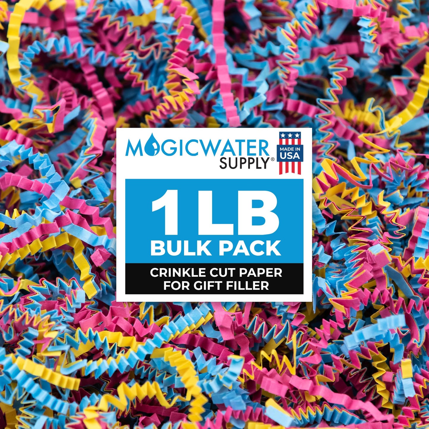 MagicWater Supply Crinkle Cut Paper Shred Filler-1LB Fiesta Blend-Decorative & Protective Packaging for Bridesmaid Gifts & Bridesmaid Proposal Gifts Holiday Stuffers Birthdays Wedding & Anniversaries