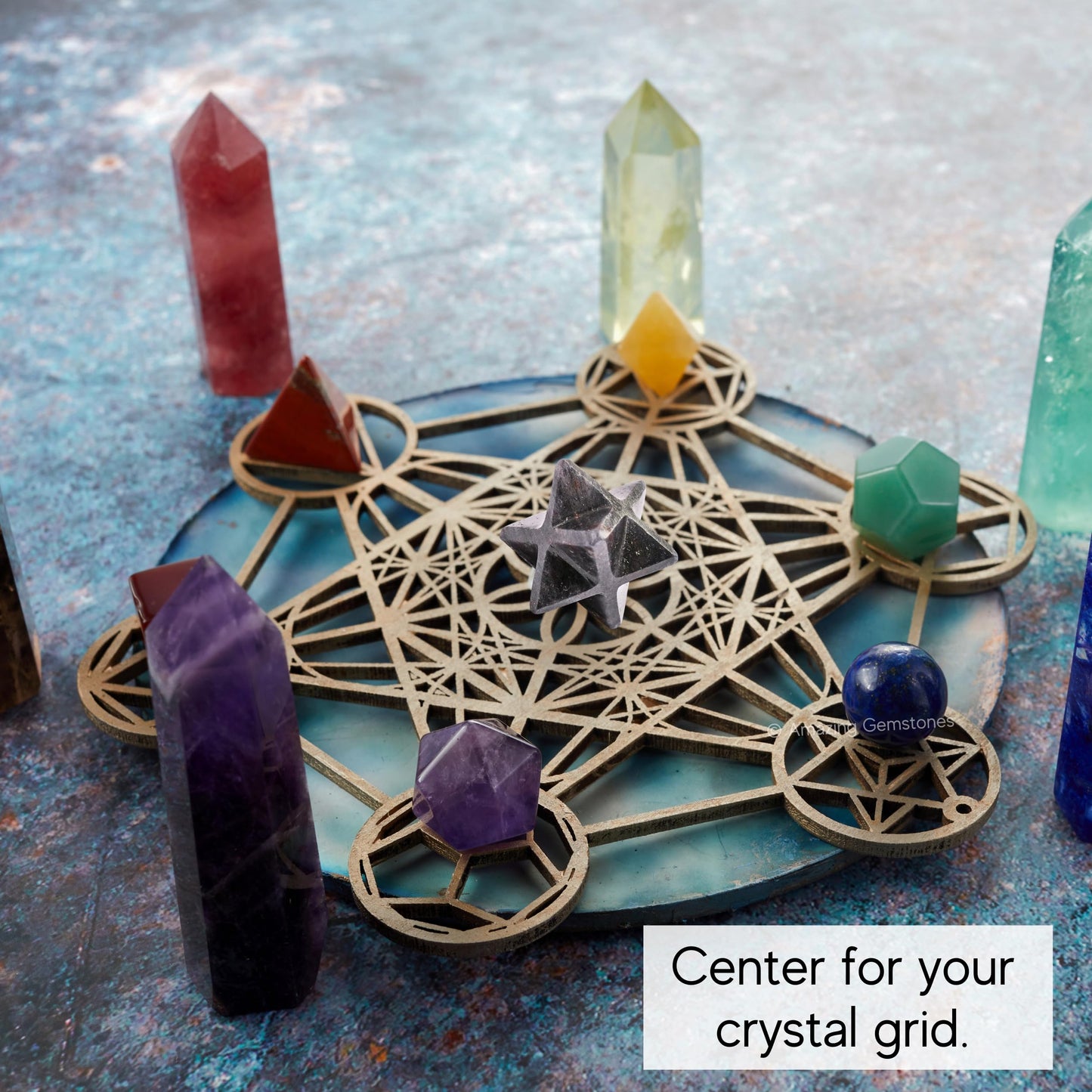 Amazing Gemstone Blue Aventurine Merkaba Crystal - 1 Inches Metaphysical Merkaba Star for Meditation - Energetic Tetrahedron Crystal and Healing Stones for Spiritual Growth and Healing (20-25mm)
