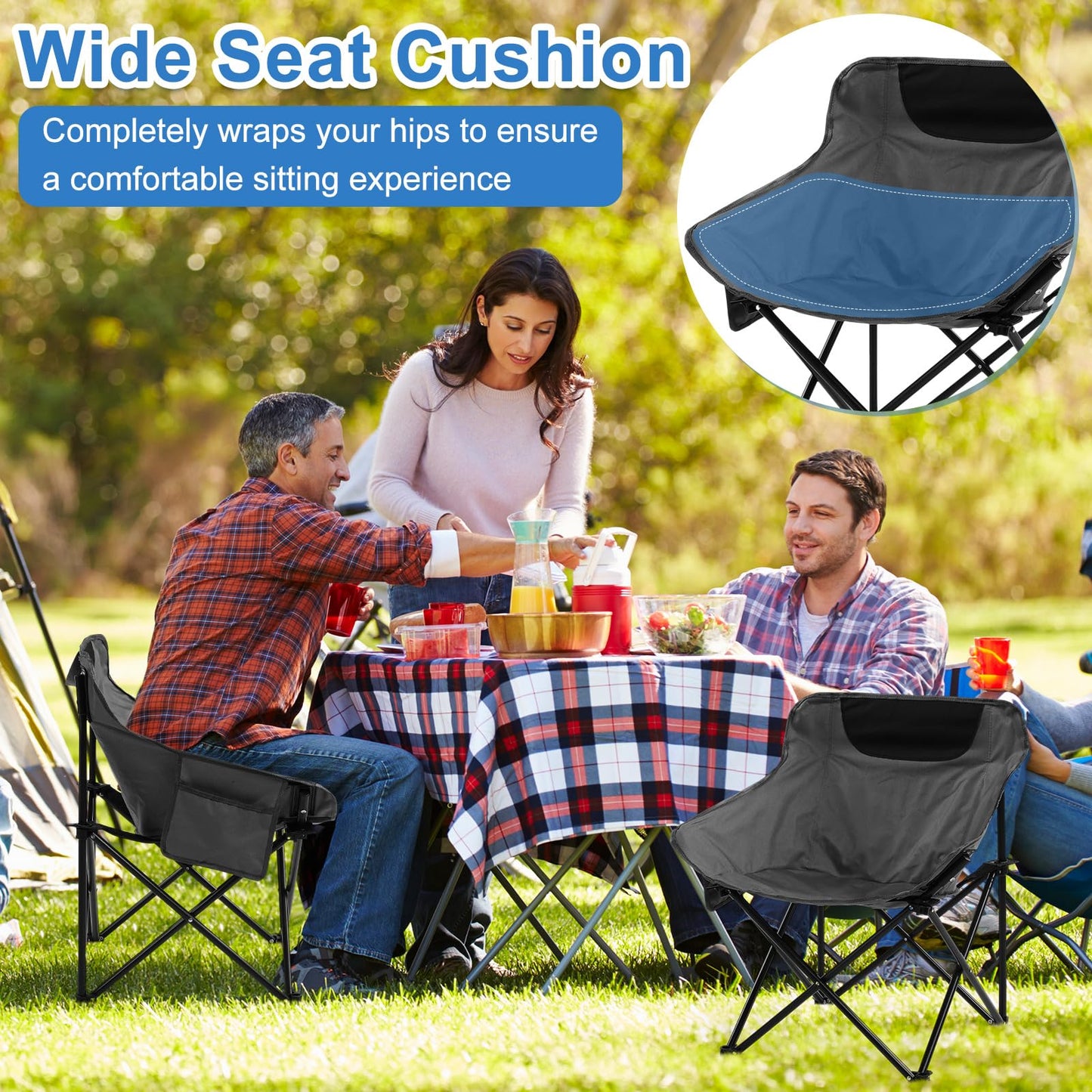 FairySandy 6 Pack Portable Folding Camping Chairs Lightweight Backpacking Chairs Collapsible Camp Chairs for Adults with Storage Bag Beach Camping Chairs for Outdoor, Picnic, Festival, Hiking, Grey