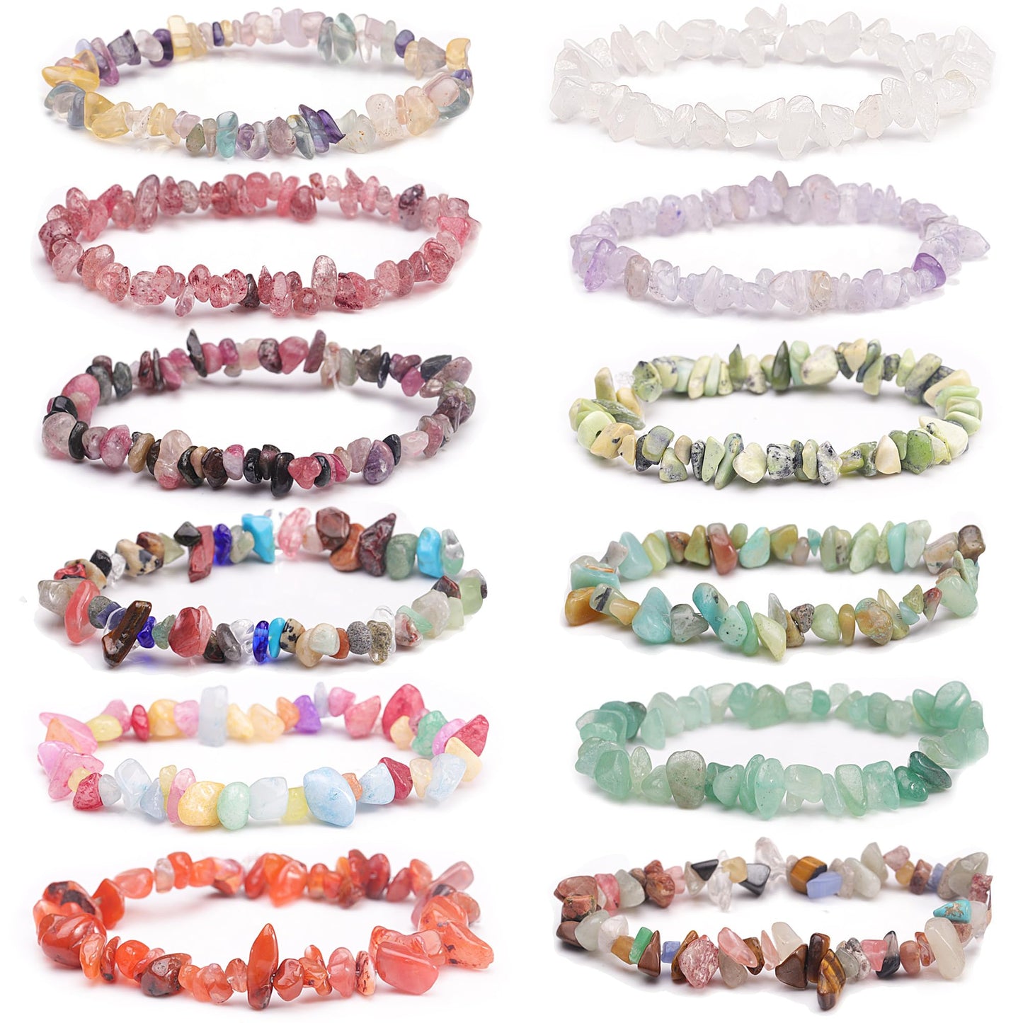 Youngbling Natural Chip Stone Beads 450 Pcs 5-8mm Healing Crystal Irregular Gemstone Drilled Lose Rocks Rhodochrosite Beads Bulk for Bracelet Jewelry Making