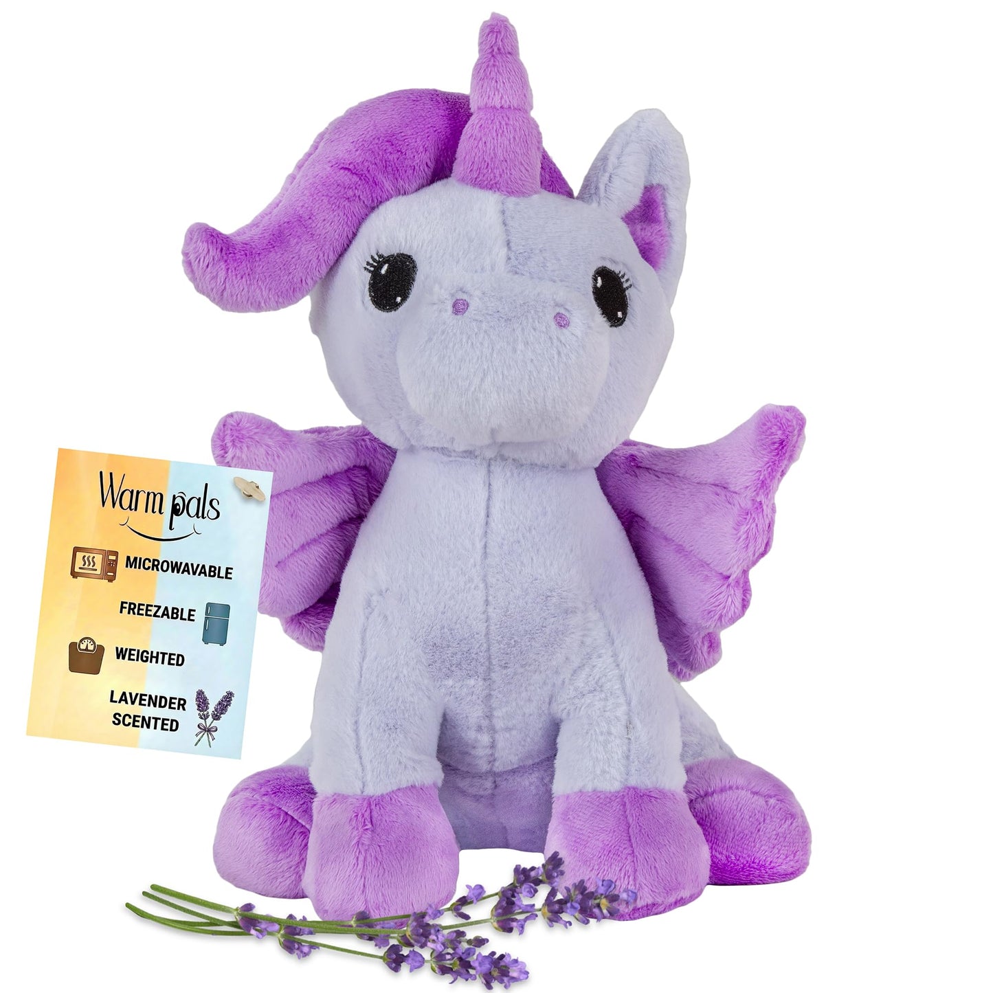 Dark Pegasus - Microwavable & Weighted Plush Stuffed Animal - Heated Plushie for Warmth - Cute, Soft, Cozy Toy for Adults & Children (Boys, Girls, & Toddlers) by Warm Pals