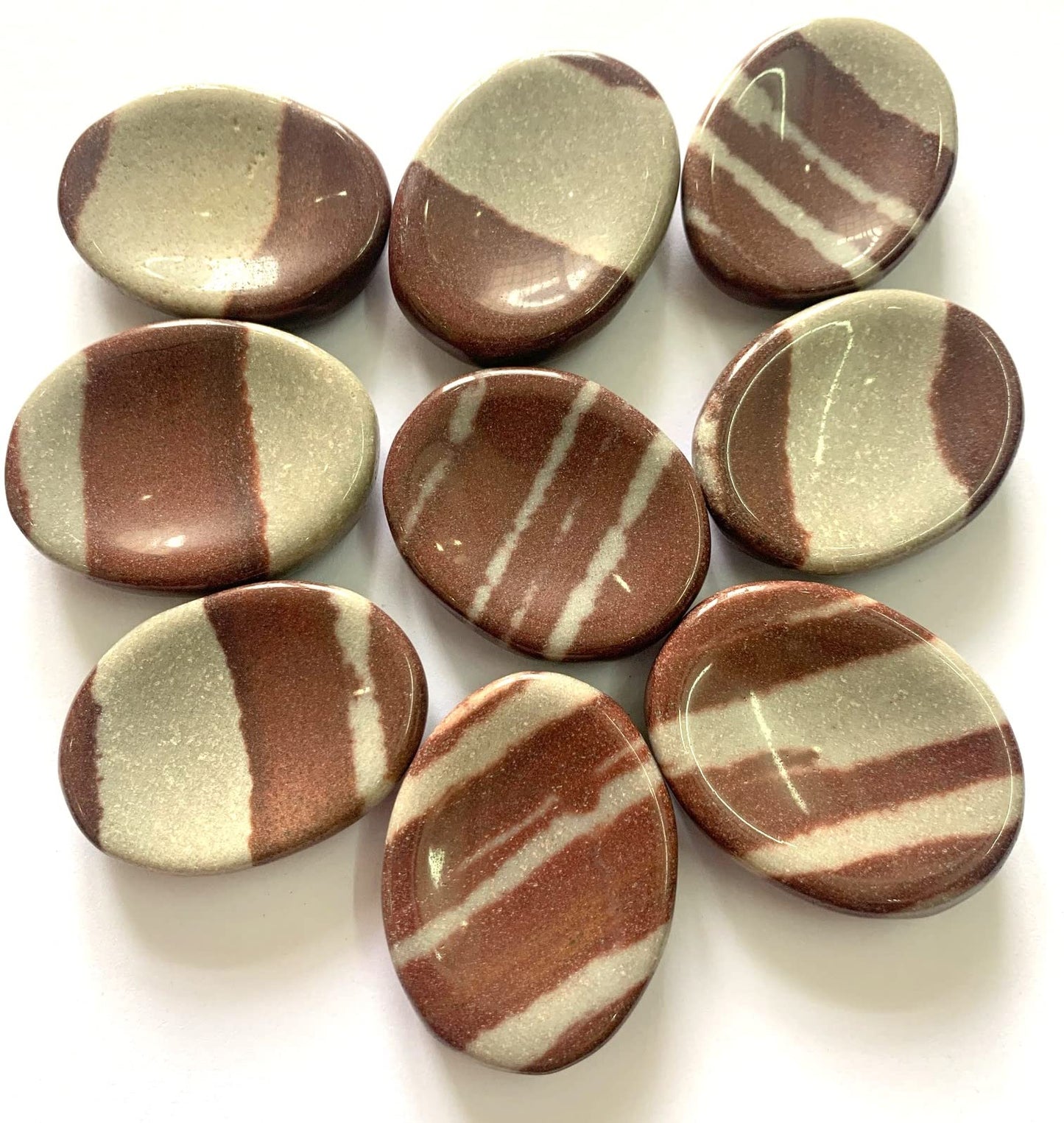 crystalmiracle Narmada Oval Worry Stone Crystal Healing Shiva Lingam Handcrafted Gemstone Reiki Men Women Feng Shui Positive Energy Love Wellness Thumb Stones for Gifts