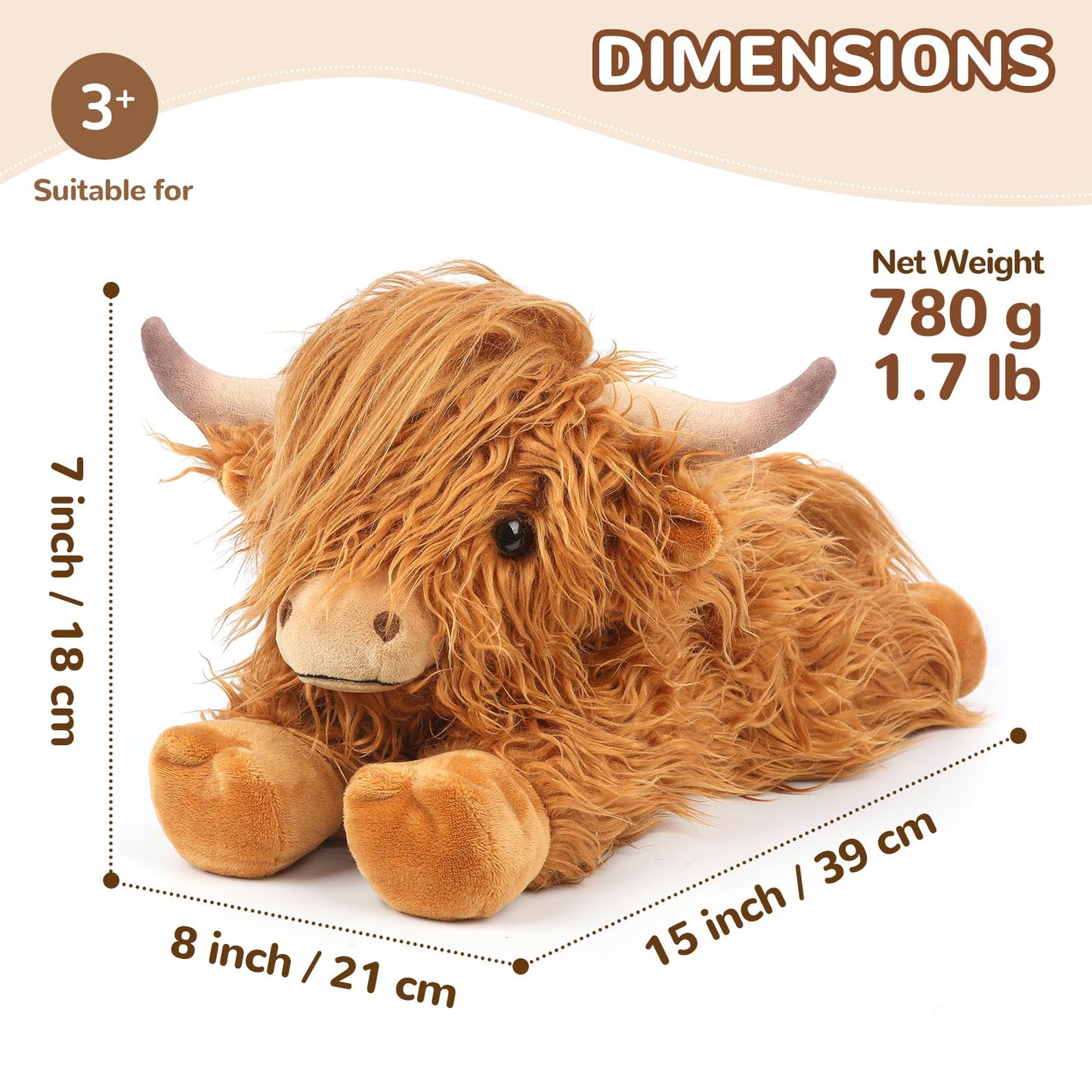 2Pcs Highland Cow Stuffed Animals, Microwavable Stuffed Animal Adorable Fluffy Highland Cow Plush for Warmth Comfort, Heatable Coolable Lavender Scent Toy, Cute Soft Plushies Gift for Kid Boys & Girls