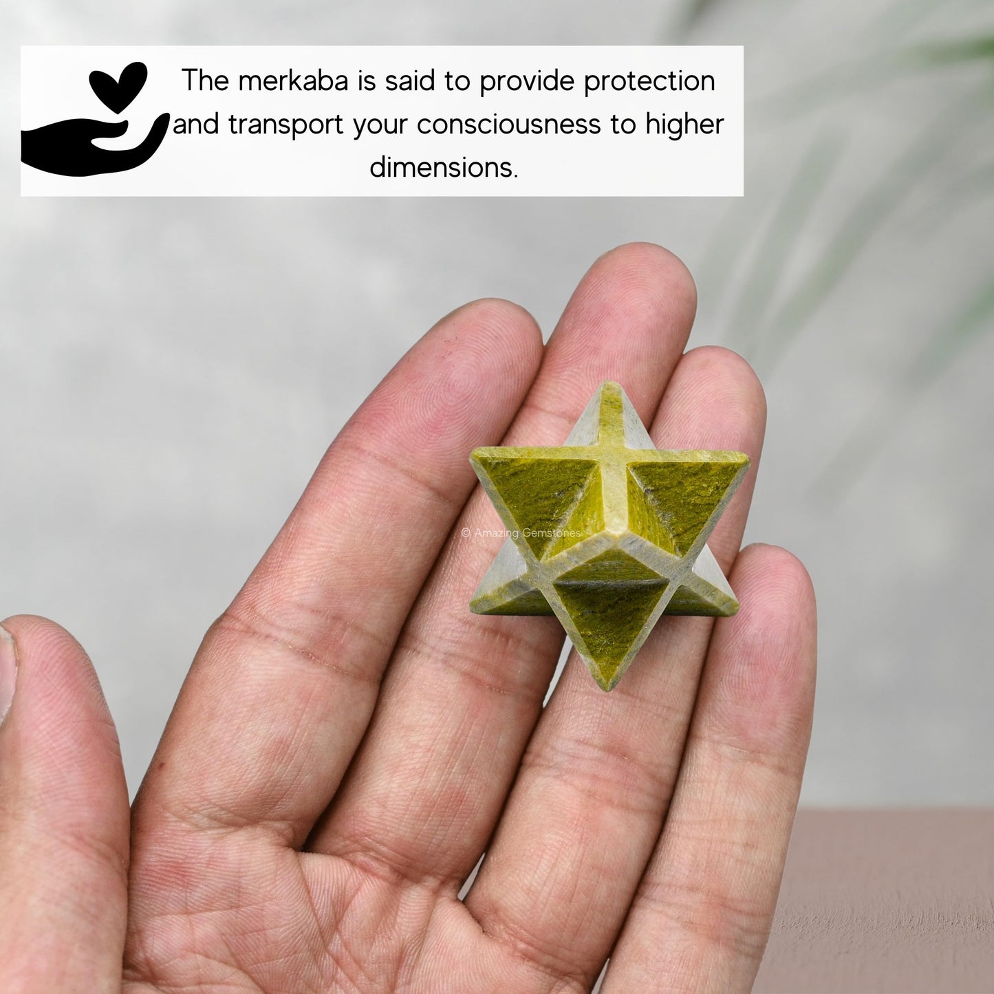 Amazing Gemstone Vesuvianite Merkaba Crystal - 1 Inches Metaphysical Merkaba Star for Meditation - Energetic Tetrahedron Crystal and Healing Stones and Healing (20-25mm)