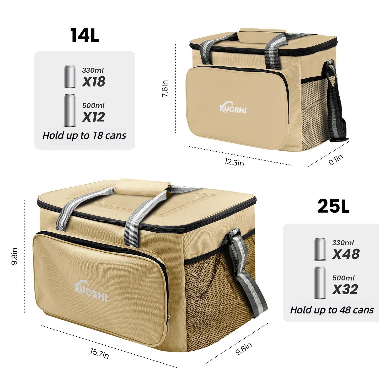KUOSHI 25L Insulated Lunch Bag for Men/Women Leak-Proof Cooler Bag Liner & Soft Tote, Insulated Cooler Bag, Large Reusable Lunch Box for Work, Beach, Picnic, Fishing