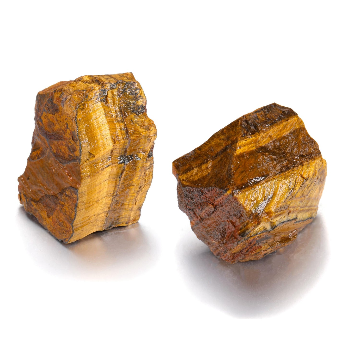 Top Plaza 2Pcs Natural Raw Tiger Eye Crystal Rock Stone Healing Crystals 1.6-2.2" Large Rocks for Tumbling Meditation Wicca Rough Stone Bulk Decoration