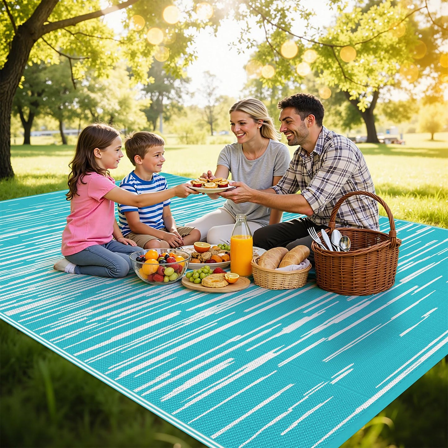 HEBE Outdoor Rug 9'x12' for Patios Clearance Waterproof Patio Mat Plastic Straw Rug Reversible RV Camping Tent Rug Outside Indoor Outdoor Area Rugs for RV,Deck,Beach,Balcony,Camper