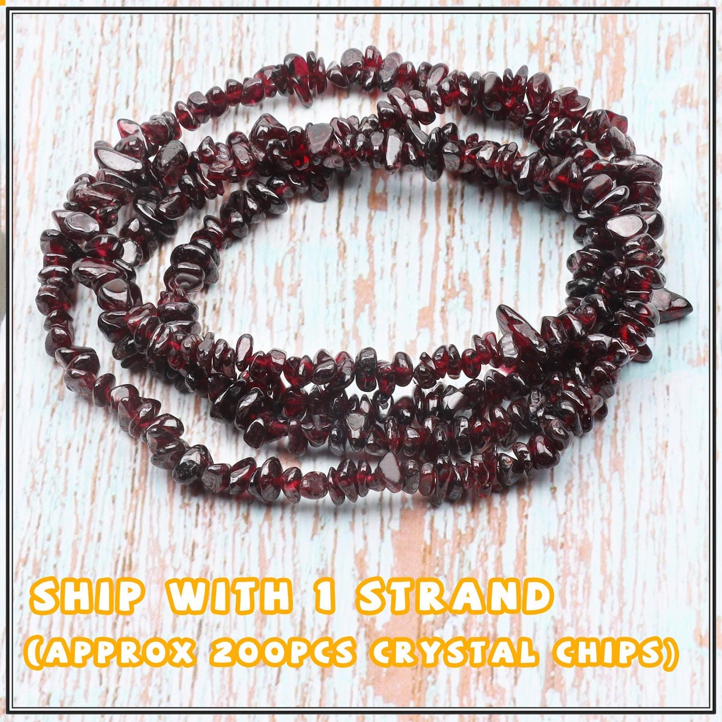 500 pcs Natural Chip Stone Beads, Garnet 5-8 mm Irregular Gemstones Healing Crystal Loose Bead for Jewelry Making Bracelet Crafting