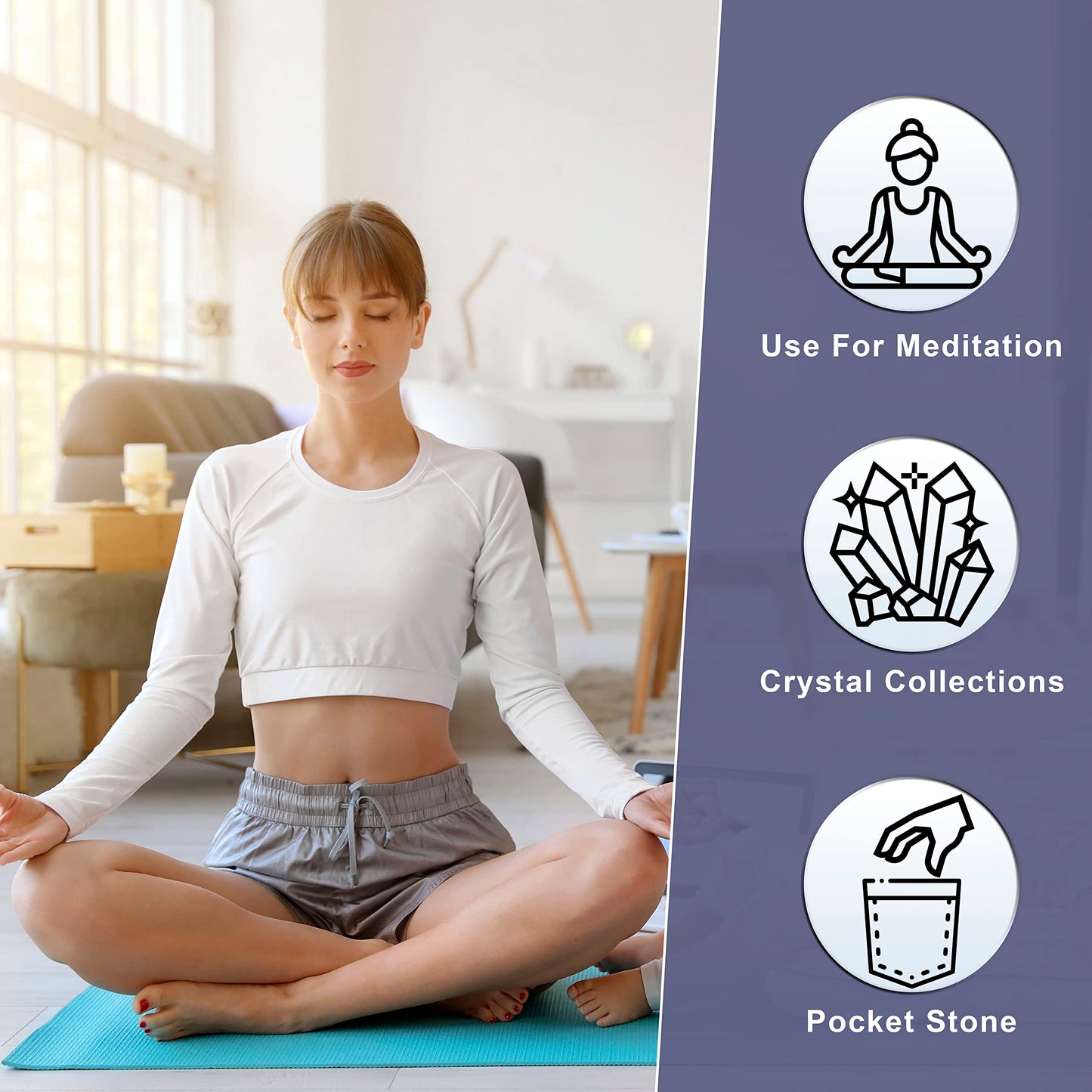 Crocon® 50mm Lepidolite Heart stone Big Heart Shape Puff Stones Set 450+ Carats Pocket Crystal Healing Tumble Collection Palm Worry Stone Good Luck Charm Meditation Gift Craft Home Decor